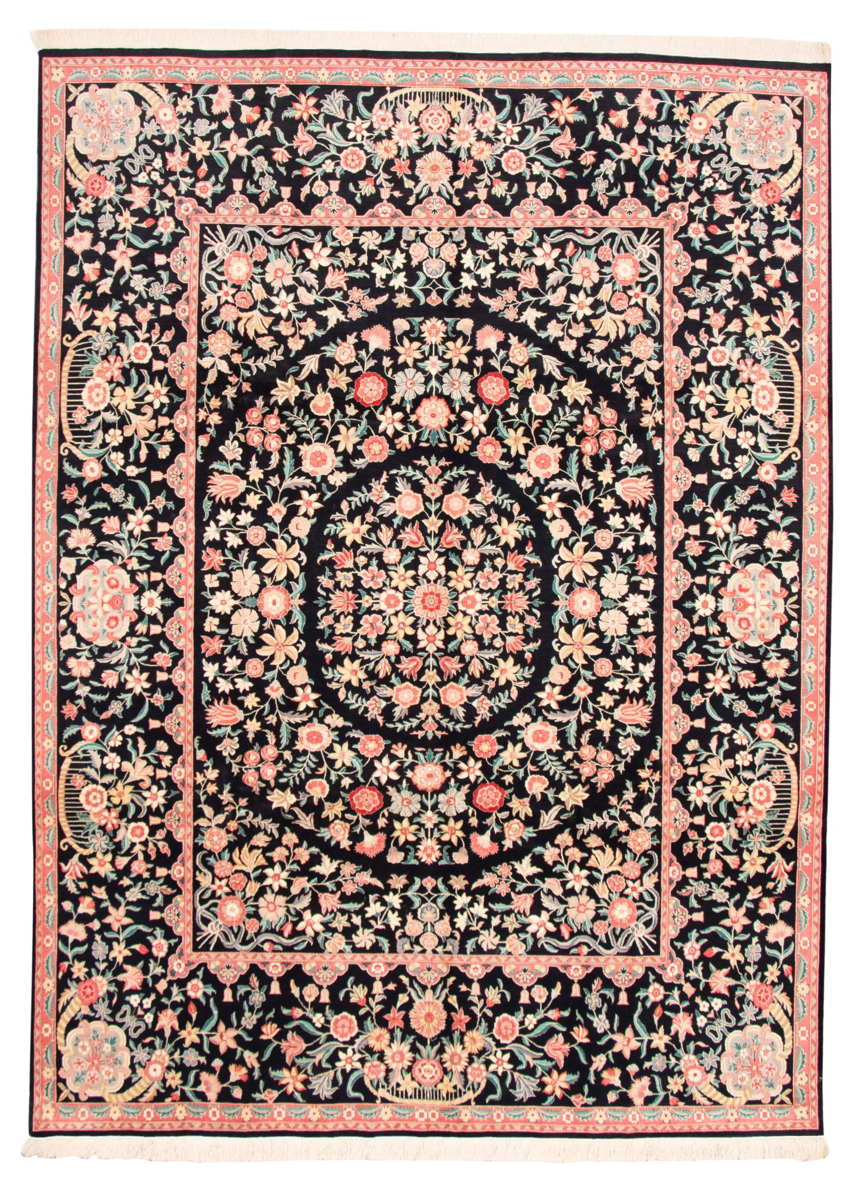 Hand-knotted Pako Persian 18/20 Black Wool Rug 9'0" x 12'4" Size: 9'0" x 12'4"  