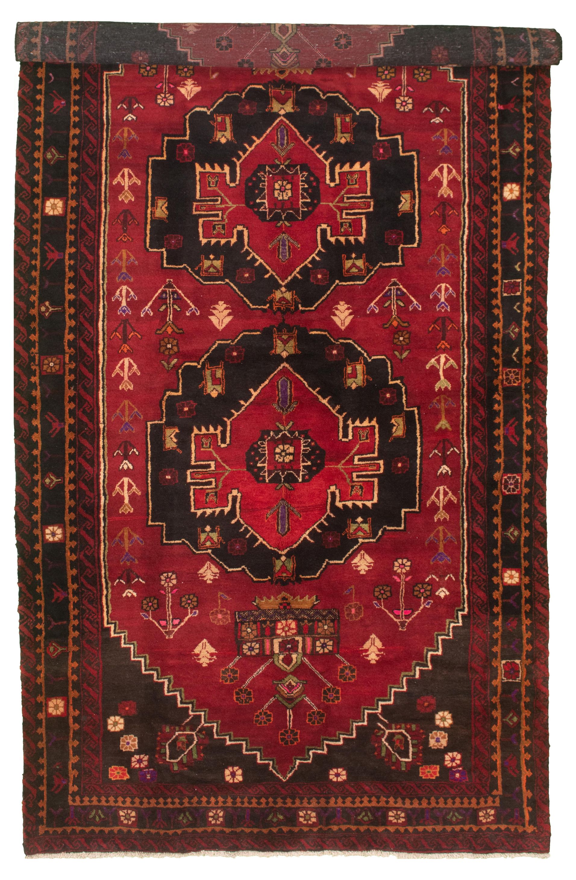 Hand-knotted Authentic Turkish Red Wool Rug 5'9" x 11'6" Size: 5'9" x 11'6"  
