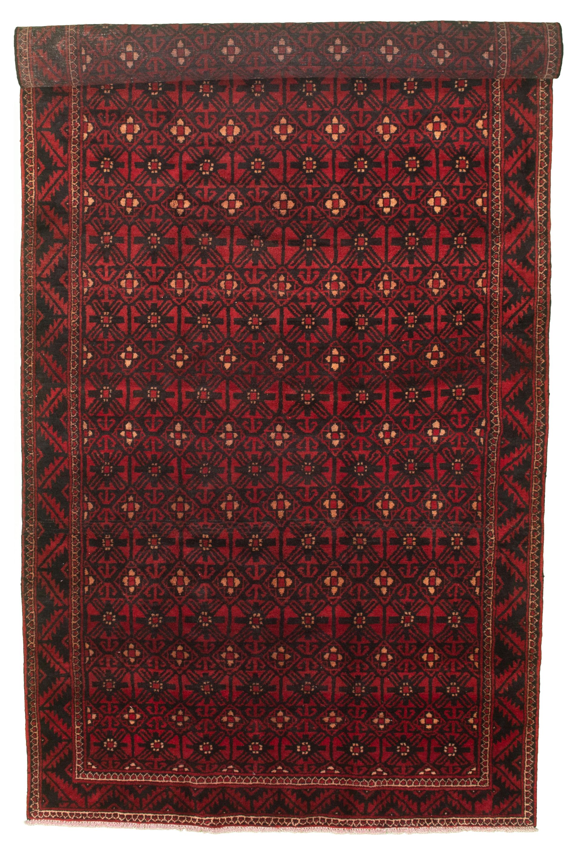 Hand-knotted Authentic Turkish Red Wool Rug 5'6" x 13'3" Size: 5'6" x 13'3"  