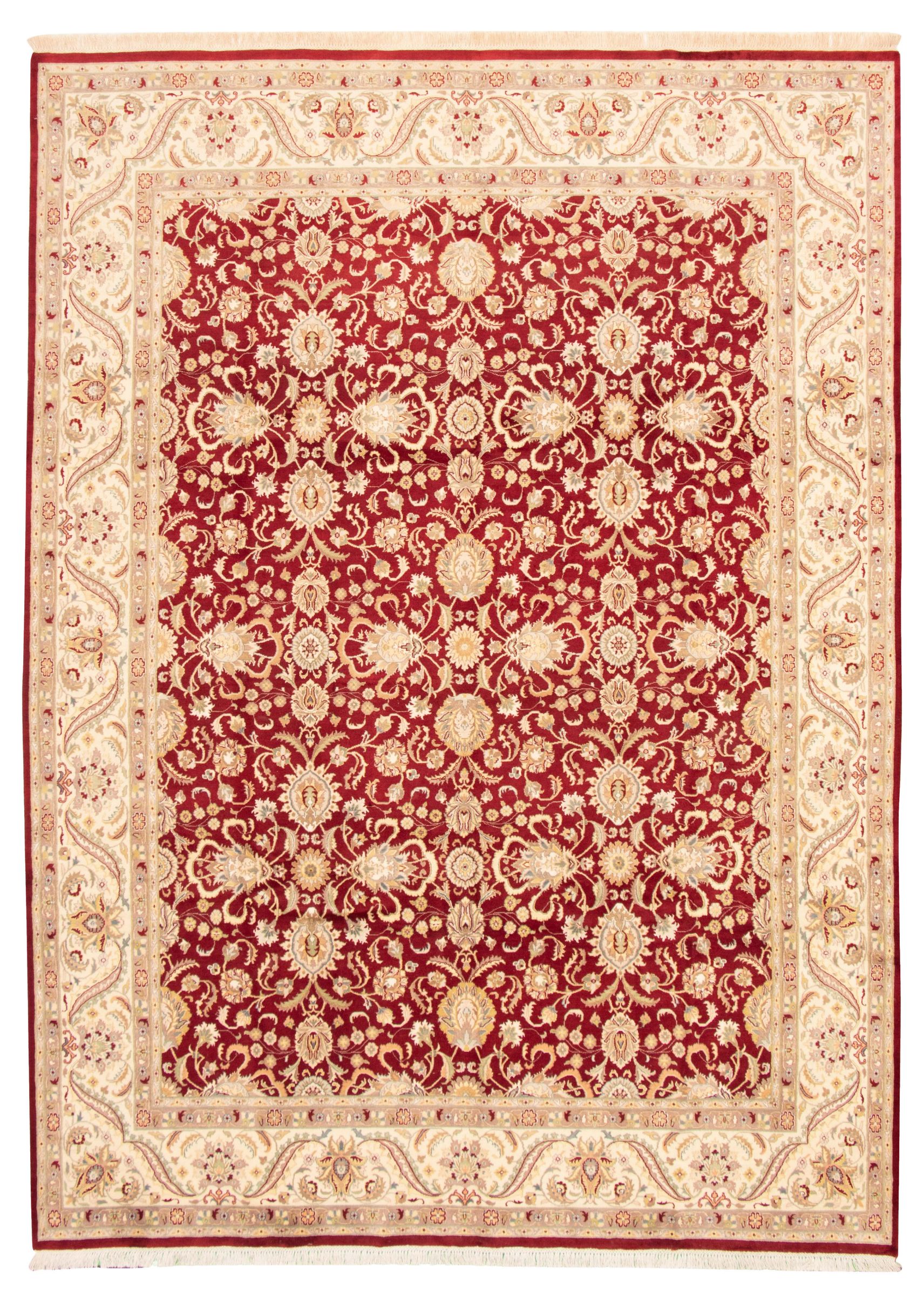 Hand-knotted Pako Persian 18/20 Dark Red Wool Rug 9'2" x 12'7" Size: 9'2" x 12'7"  