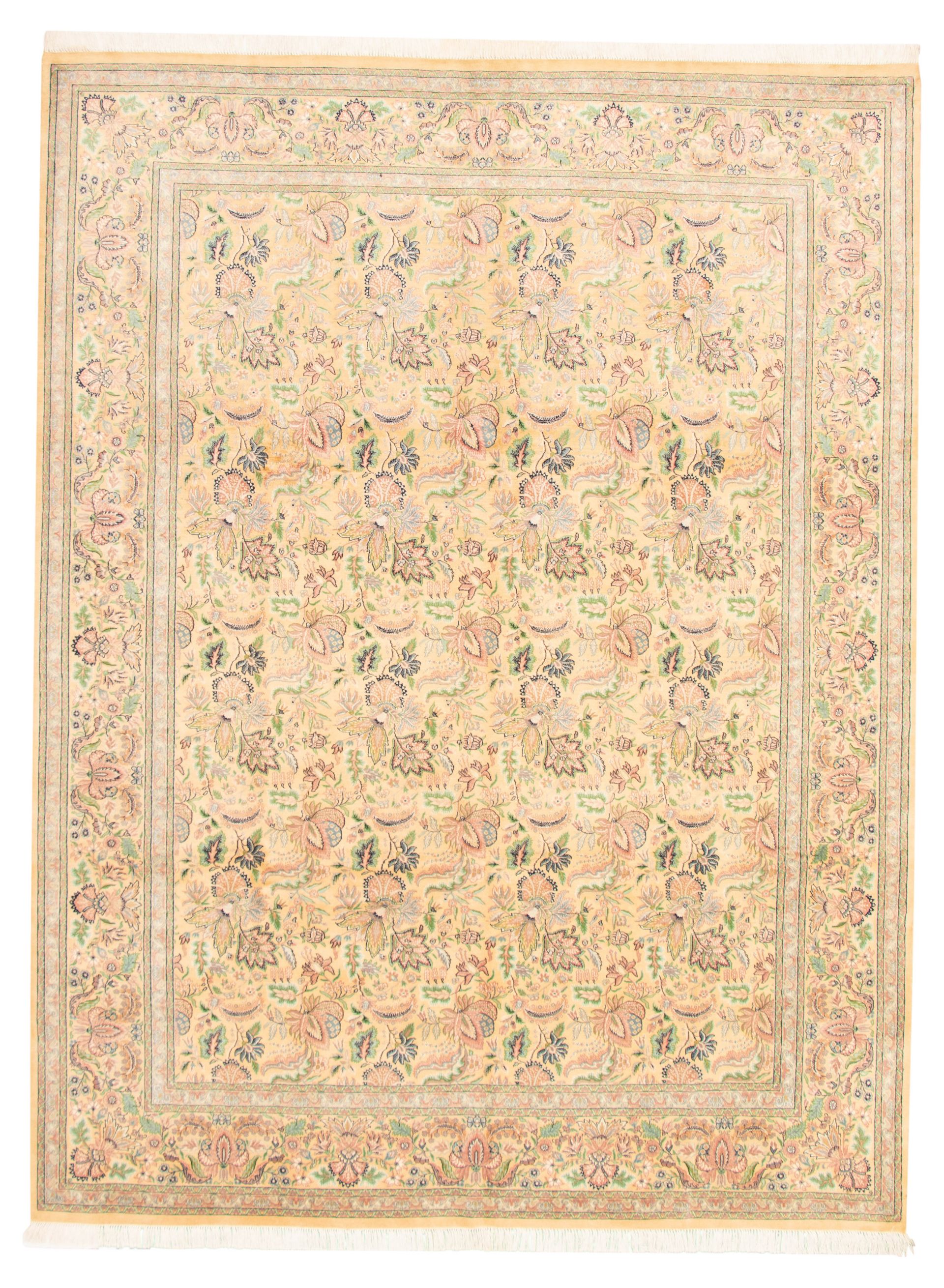 Hand-knotted Pako Persian 18/20 Light Gold Wool Rug 9'0" x 12'1" Size: 9'0" x 12'1"  