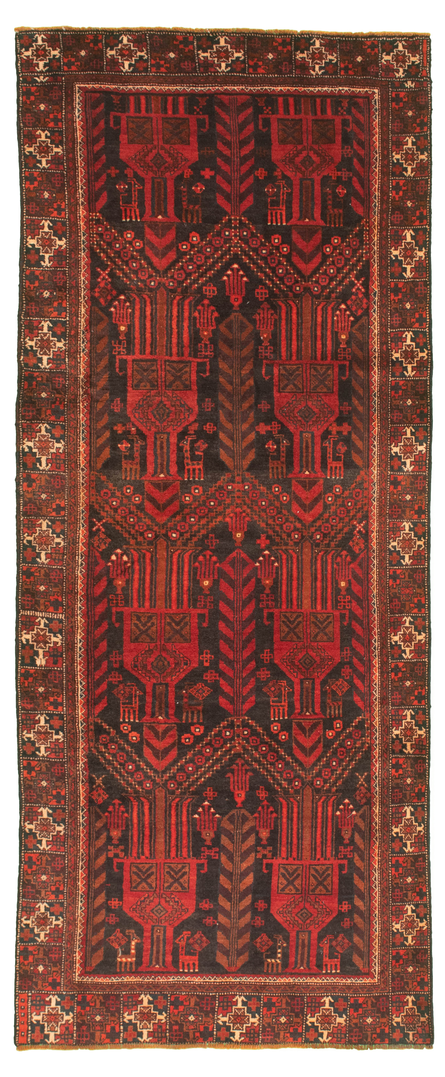 Hand-knotted Authentic Turkish Red Wool Rug 3'6" x 8'10" Size: 3'6" x 8'10"  