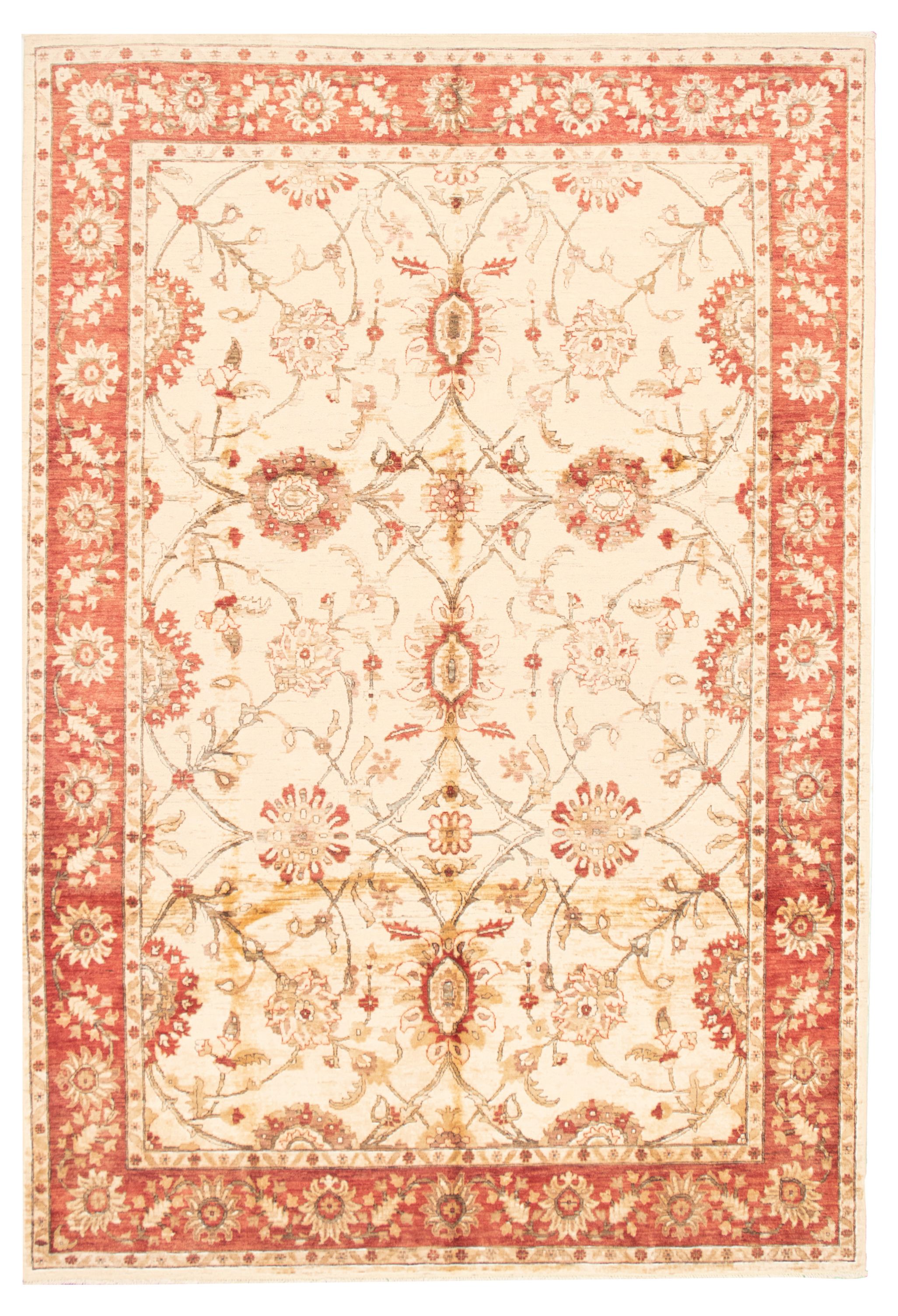 Hand-knotted Chobi Finest Ivory Wool Rug 8'10" x 12'10" Size: 8'10" x 12'10"  