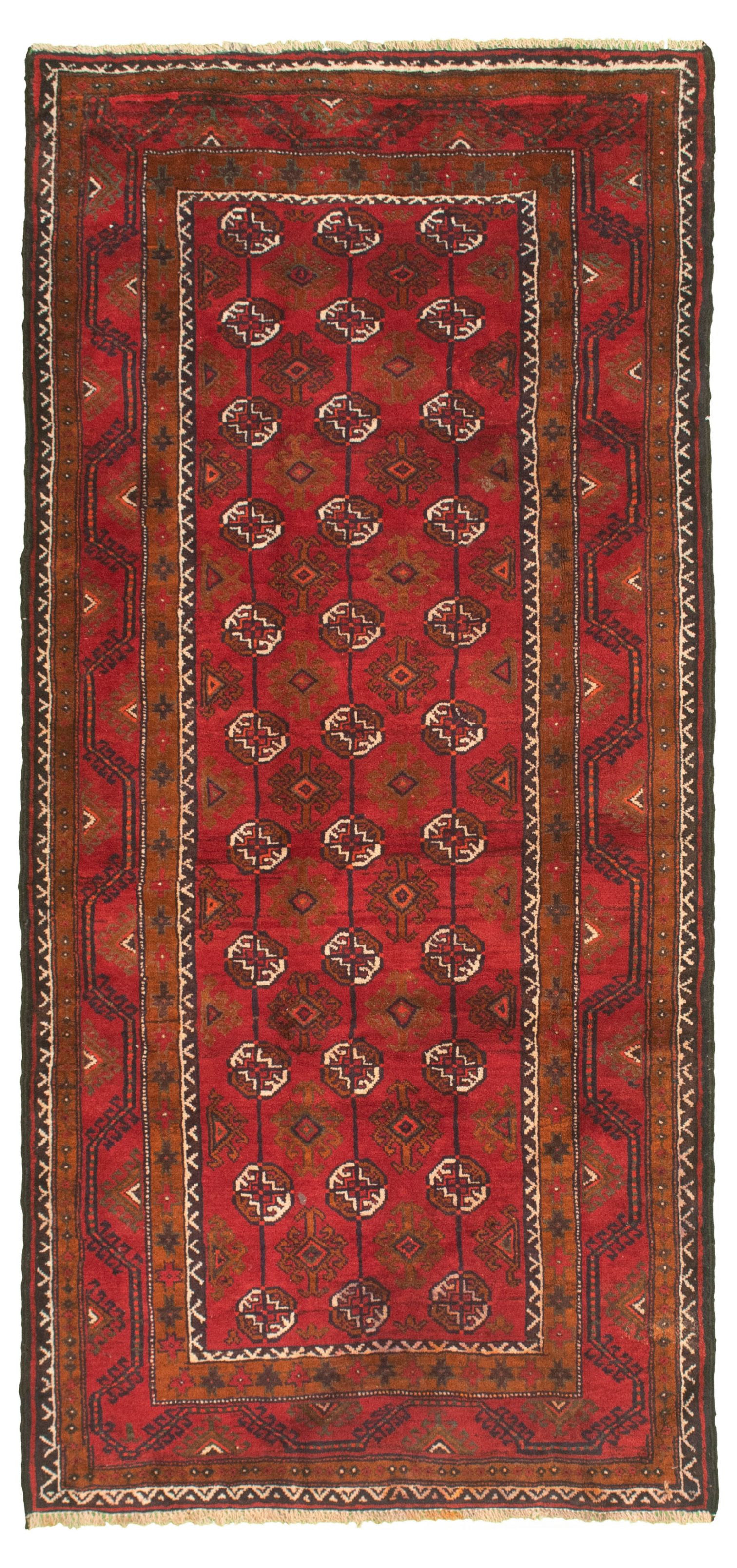 Hand-knotted Authentic Turkish Red Wool Rug 3'10" x 8'0" Size: 3'10" x 8'0"  