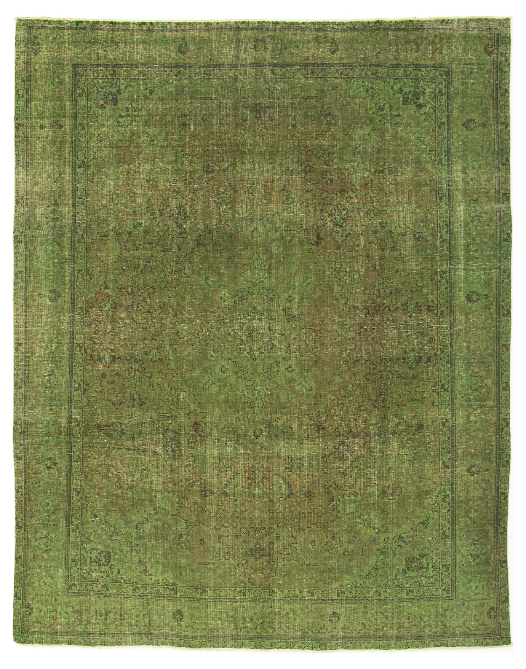 Hand-knotted Color Transition Green Wool Rug 9'10" x 12'6" Size: 9'10" x 12'6"  