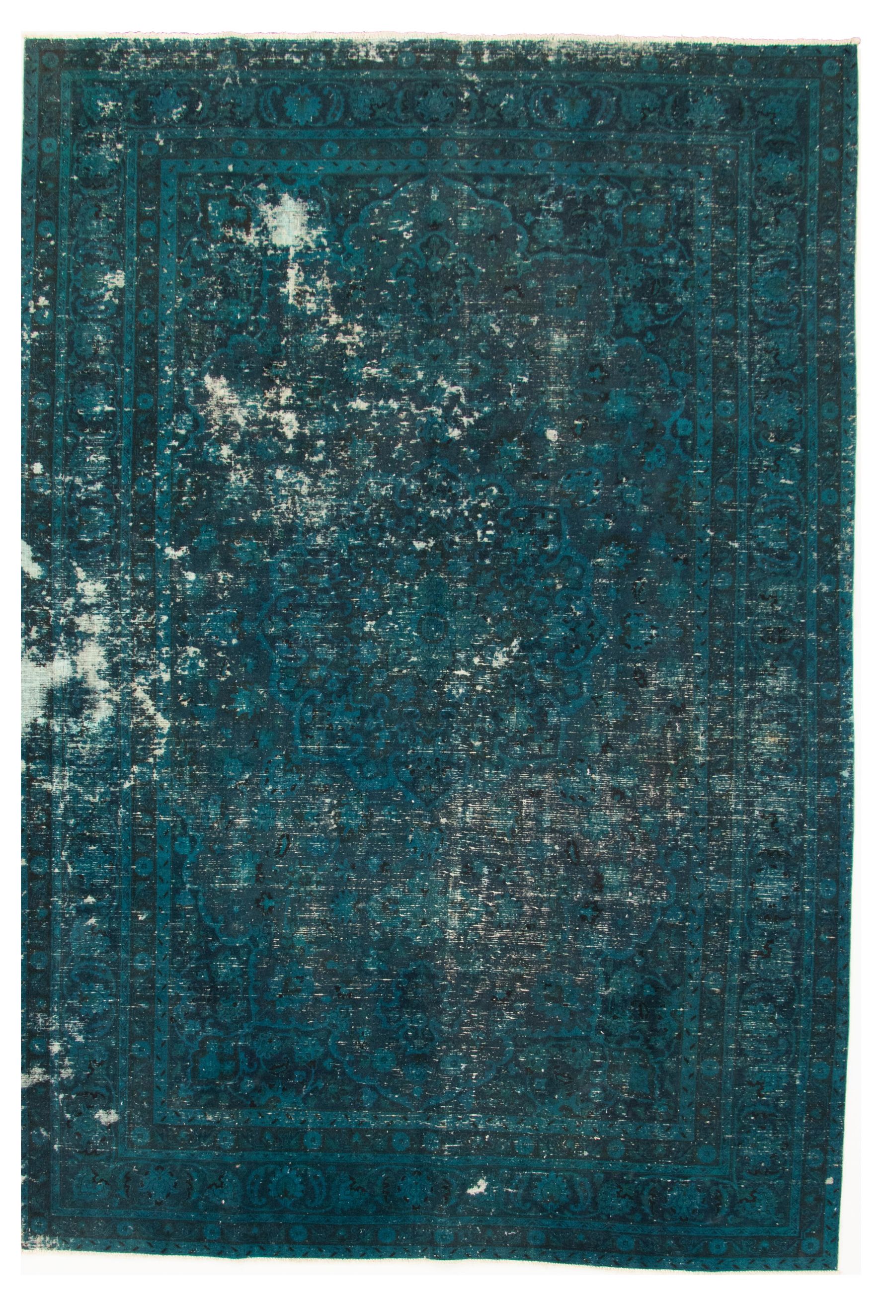 Hand-knotted Color Transition Teal Wool Rug 8'4" x 12'2" Size: 8'4" x 12'2"  