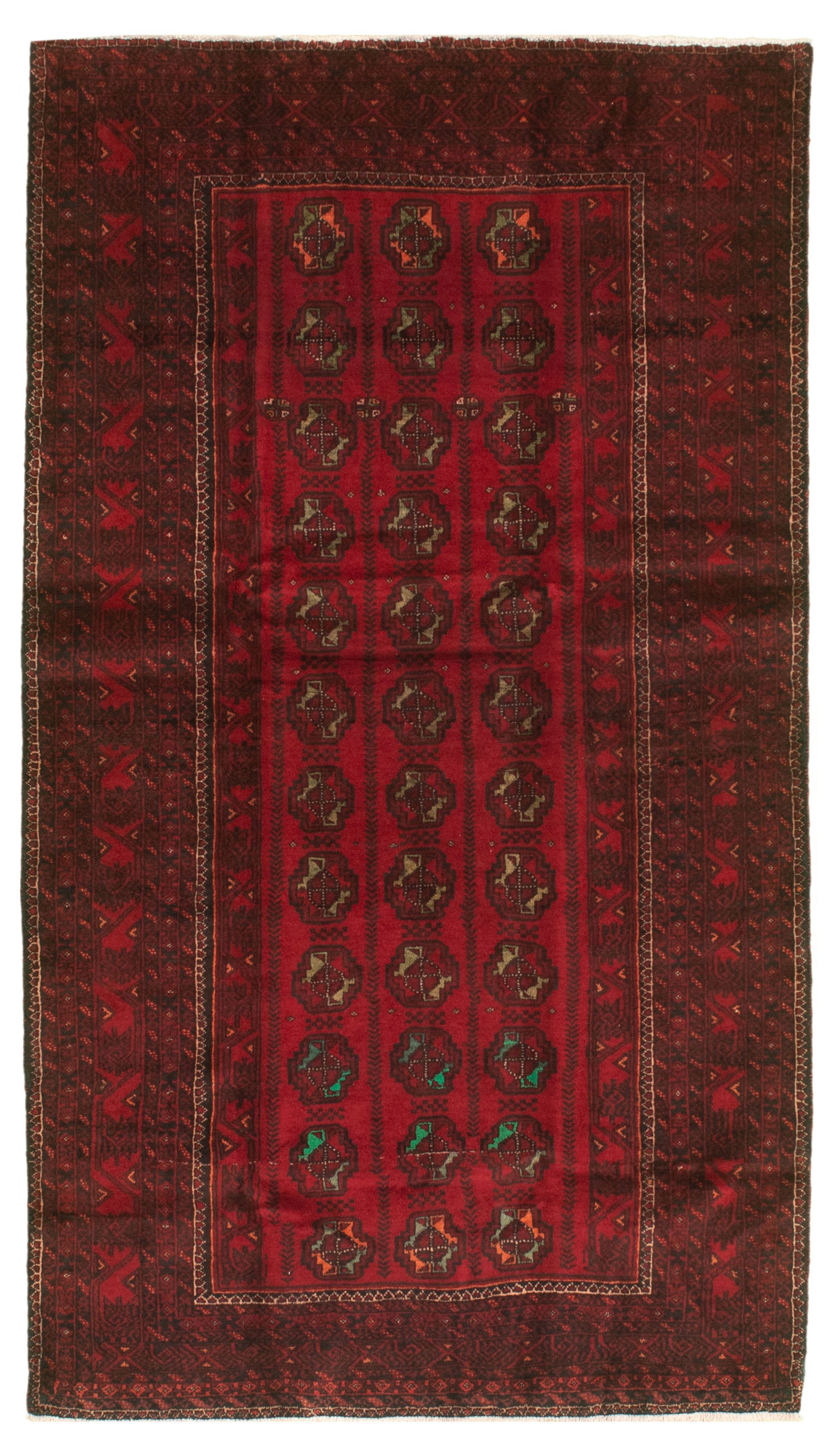 Hand-knotted Authentic Turkish Red Wool Rug 4'3" x 7'7" Size: 4'3" x 7'7"  