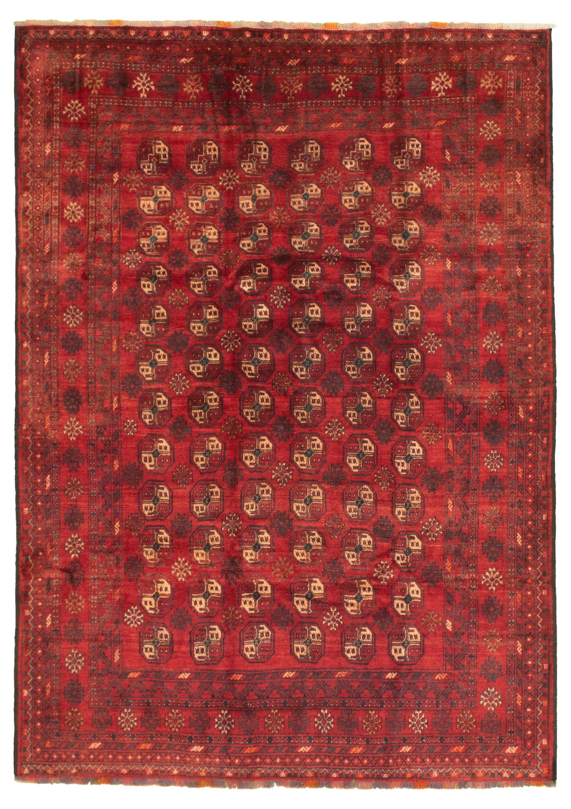 Hand-knotted Authentic Turkish Red Wool Rug 6'10" x 9'6" Size: 6'10" x 9'6"  