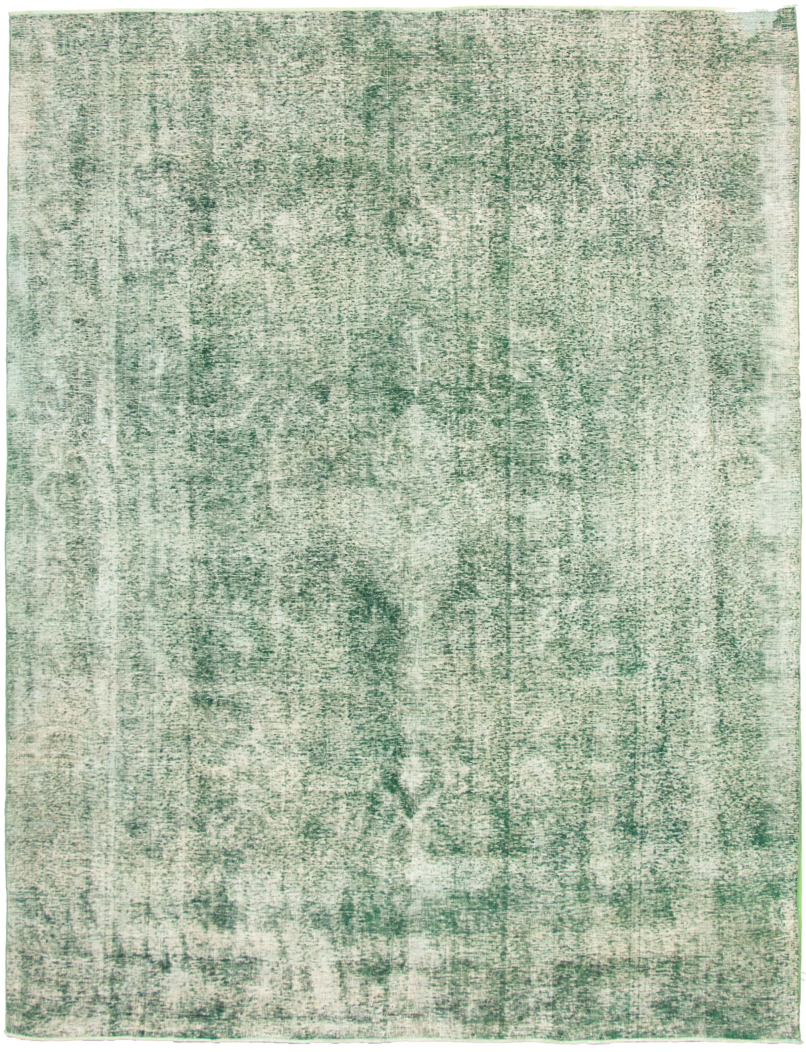Hand-knotted Color Transition Dark Green Wool Rug 9'7" x 12'5" Size: 9'7" x 12'5"  
