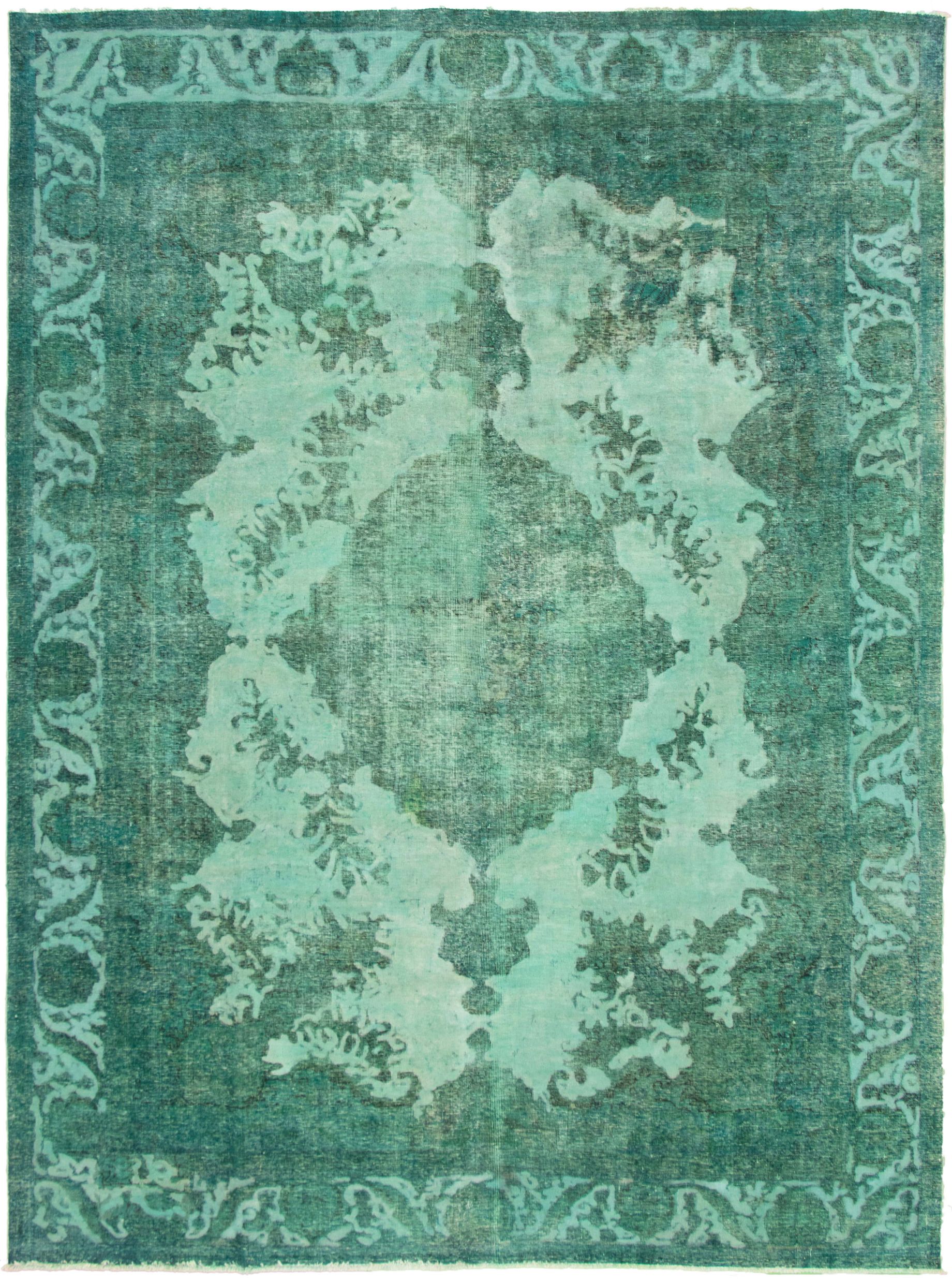 Hand-knotted Color Transition Teal Wool Rug 9'0" x 12'5" Size: 9'0" x 12'5"  