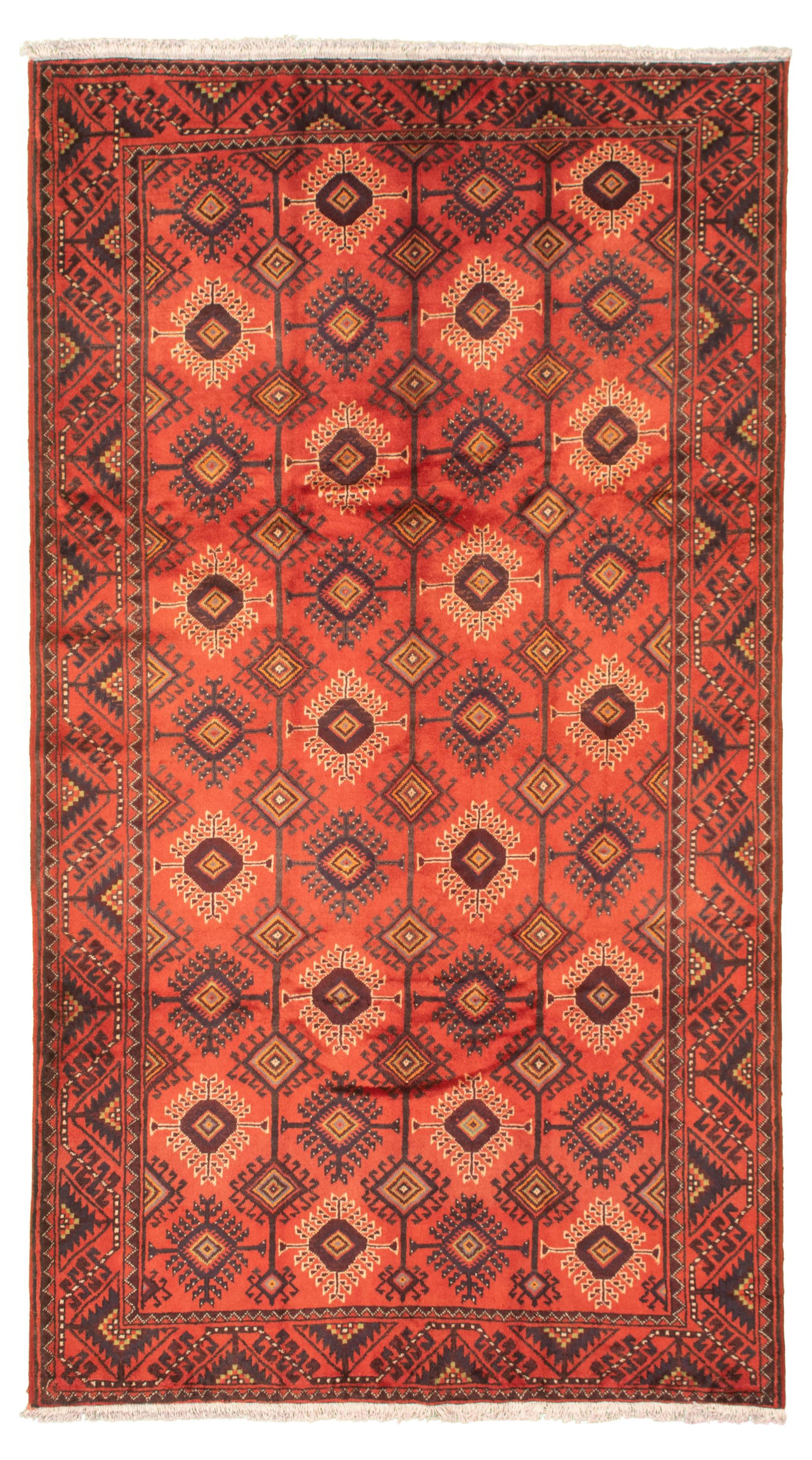 Hand-knotted Authentic Turkish Red Wool Rug 5'7" x 9'9" Size: 5'7" x 9'9"  