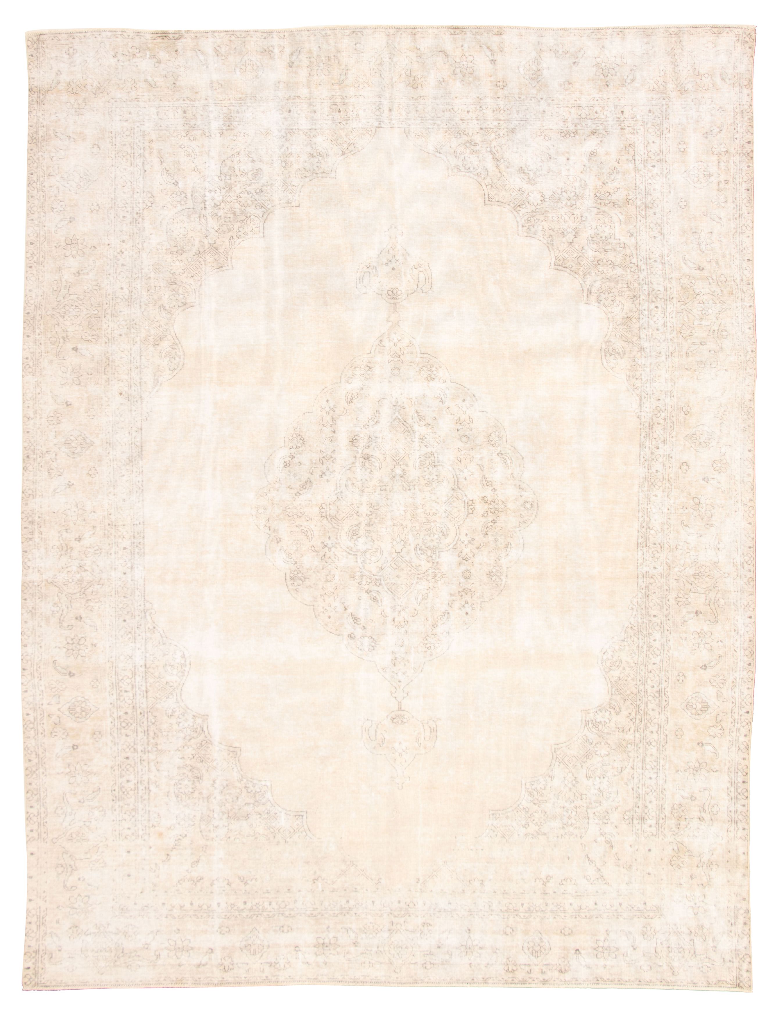 Hand-knotted Antalya Vintage Light Khaki Wool Rug 9'5" x 12'2" Size: 9'5" x 12'2"  