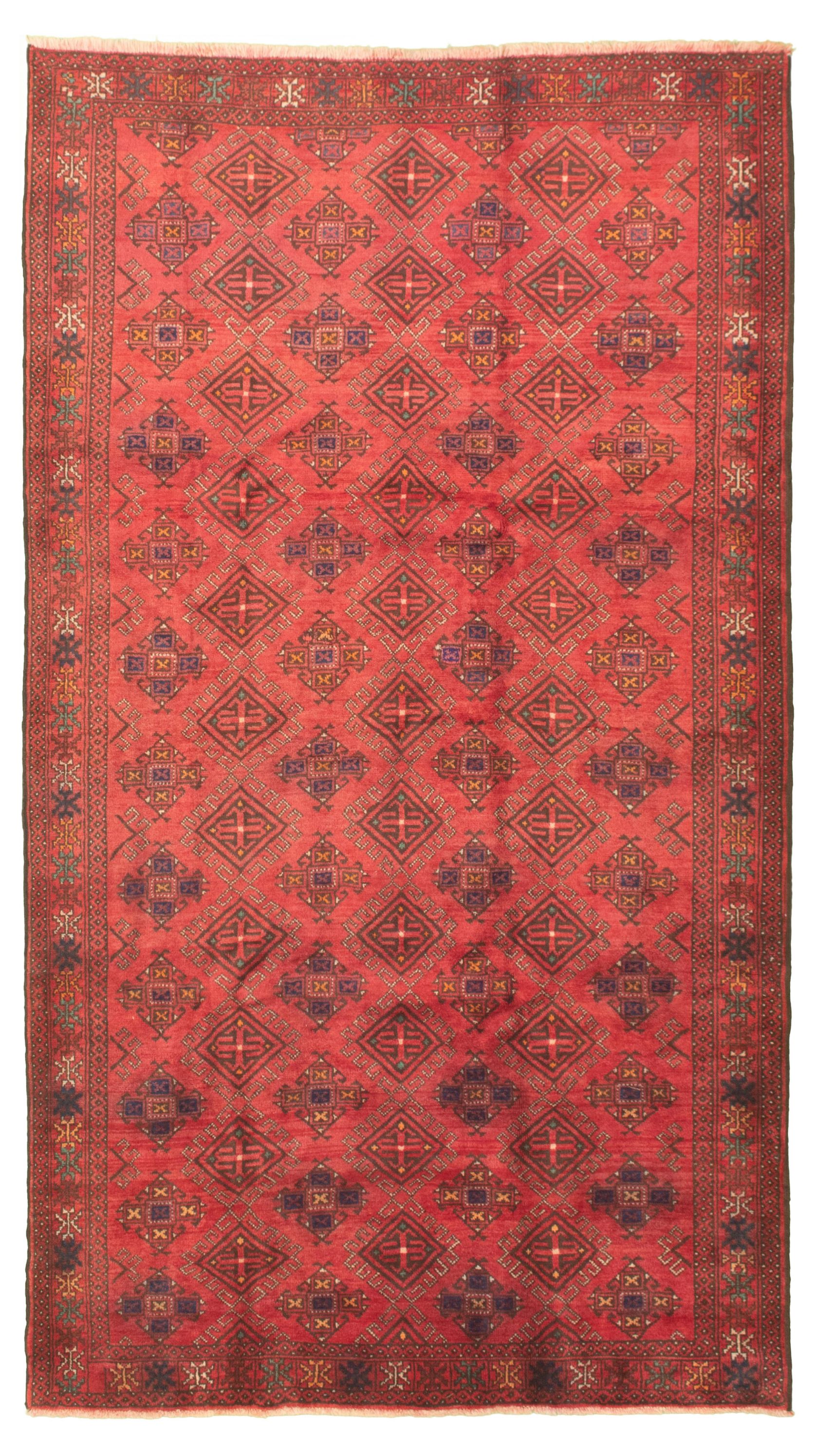 Hand-knotted Authentic Turkish Red Wool Rug 5'3" x 9'7" Size: 5'3" x 9'7"  