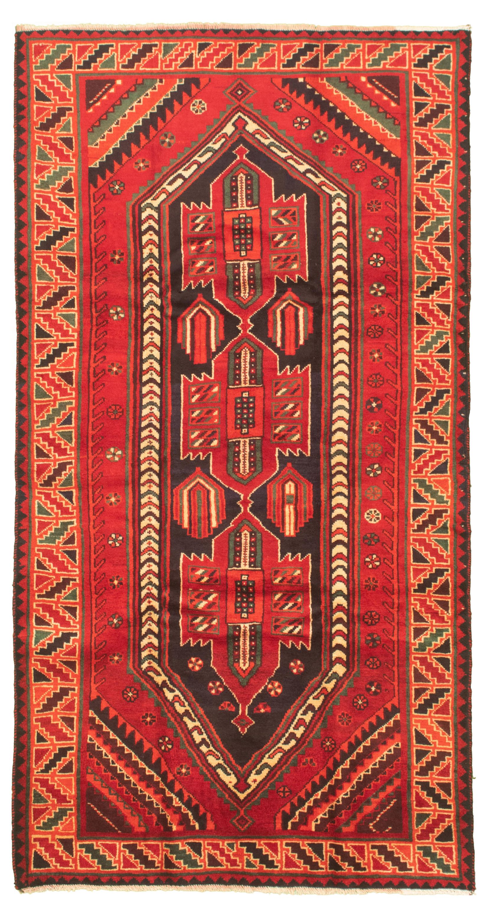Hand-knotted Authentic Turkish Red Wool Rug 4'11" x 9'4" Size: 4'11" x 9'4"  
