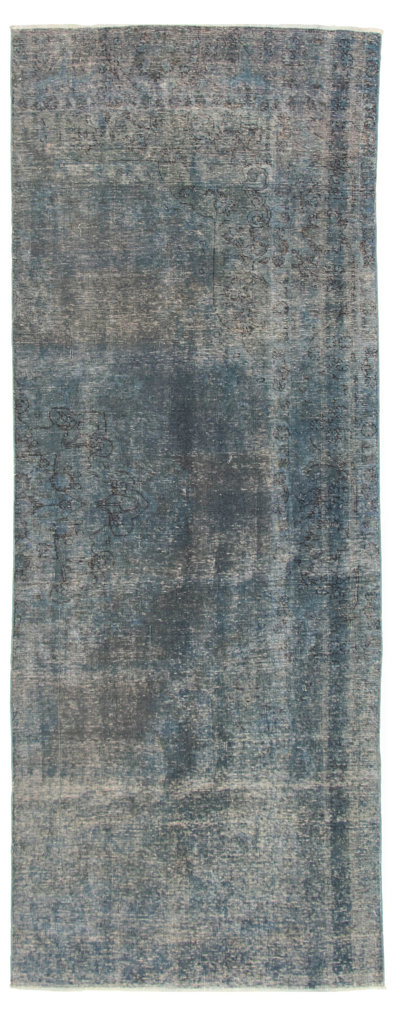 Hand-knotted Color Transition Dark Navy Wool Rug 4'7" x 12'0" Size: 4'7" x 12'0"  