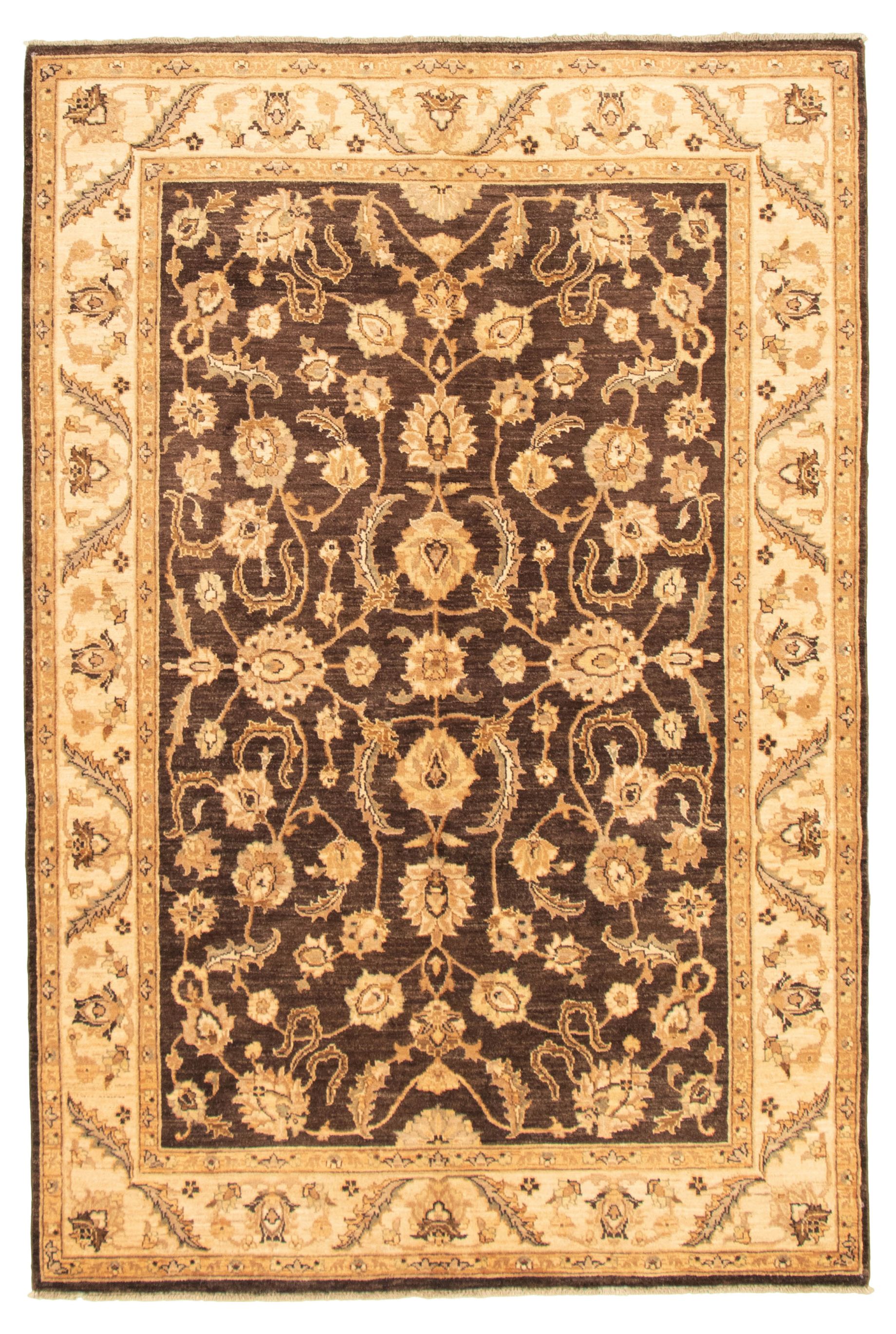 Hand-knotted Chobi Finest Dark Brown Wool Rug 6'1" x 9'1" Size: 6'1" x 9'1"  