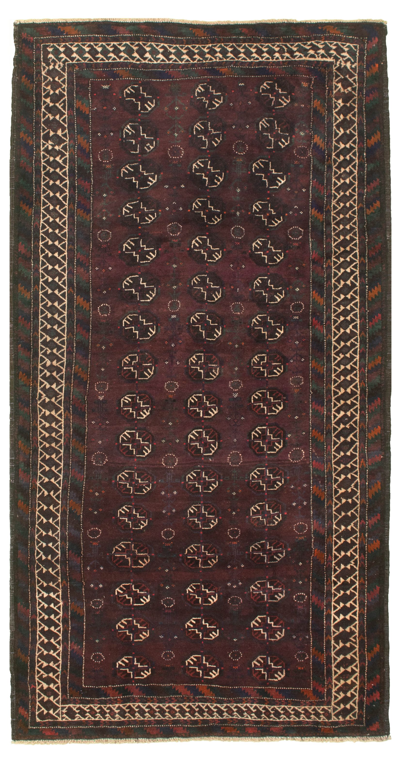 Hand-knotted Authentic Turkish Dark Burgundy Wool Rug 4'6" x 8'10" Size: 4'6" x 8'10"  