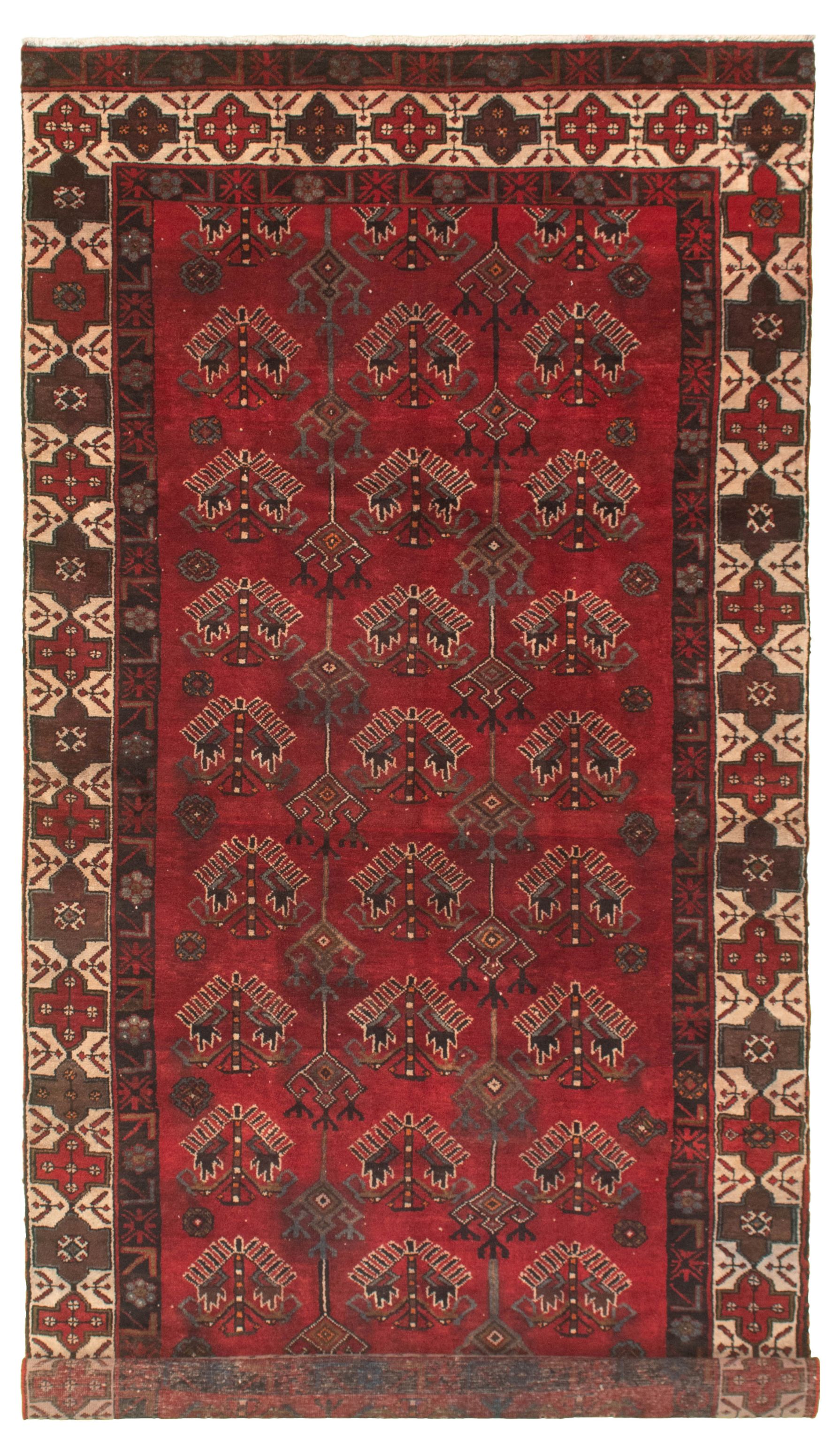 Hand-knotted Authentic Turkish Red Wool Rug 5'1" x 10'4" Size: 5'1" x 10'4"  