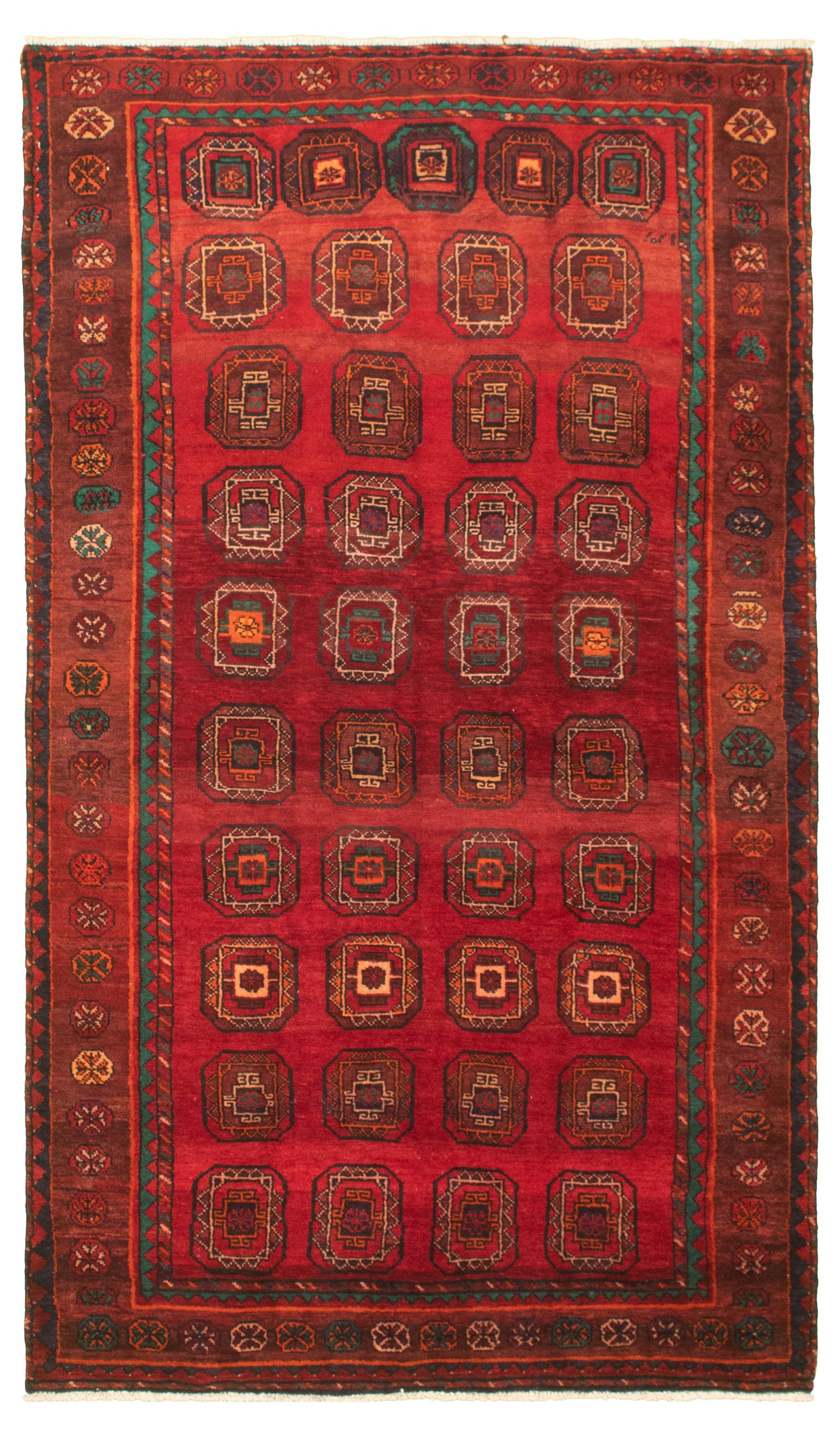 Hand-knotted Authentic Turkish Red Wool Rug 4'10" x 8'8" Size: 4'10" x 8'8"  