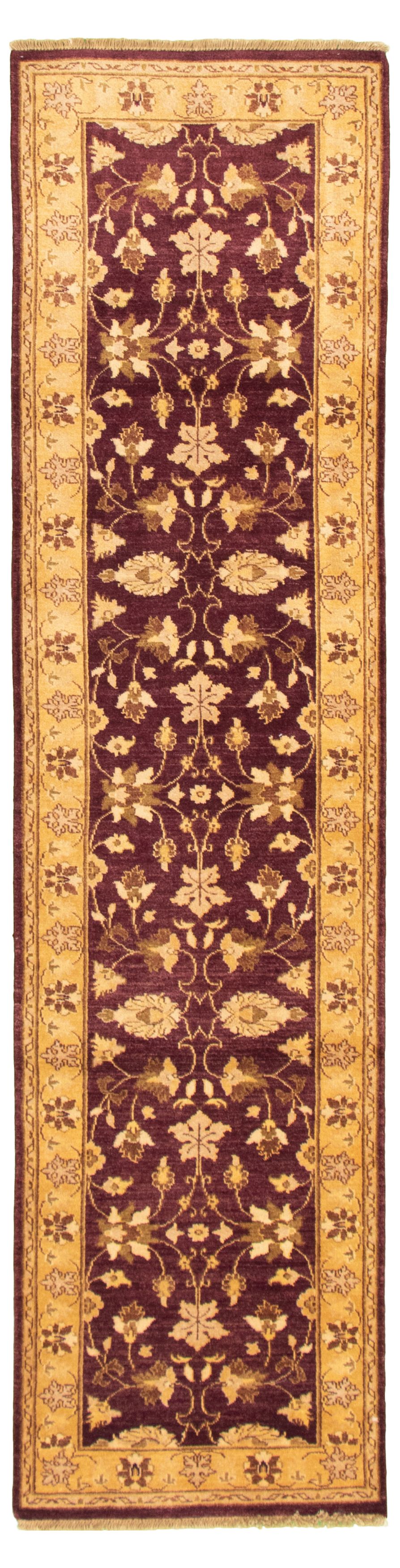 Hand-knotted Chobi Finest Burgundy Wool Rug 2'6" x 10'4" Size: 2'6" x 10'4"  