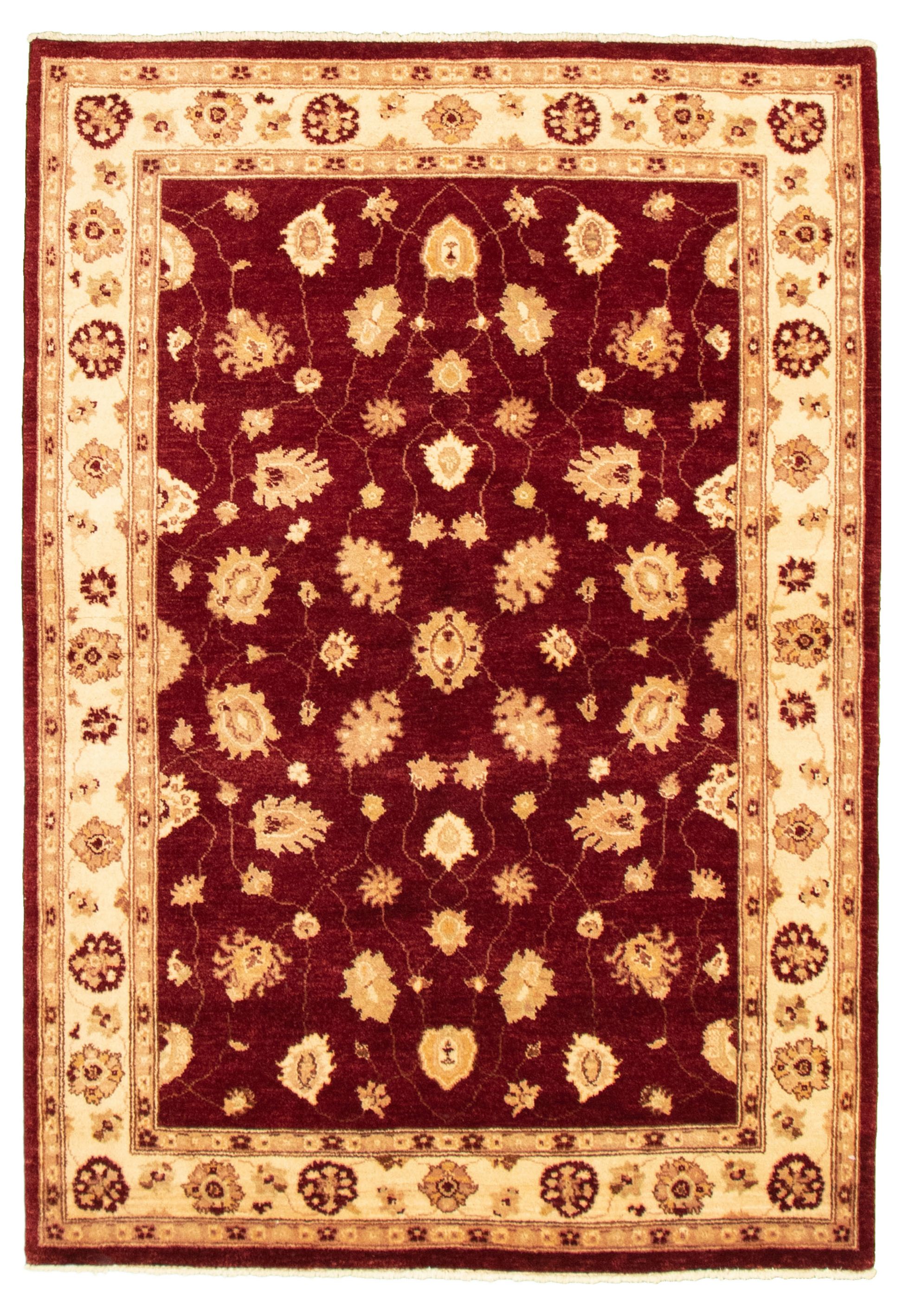 Hand-knotted Chobi Finest Dark Red Wool Rug 4'9" x 6'9" Size: 4'9" x 6'9"  