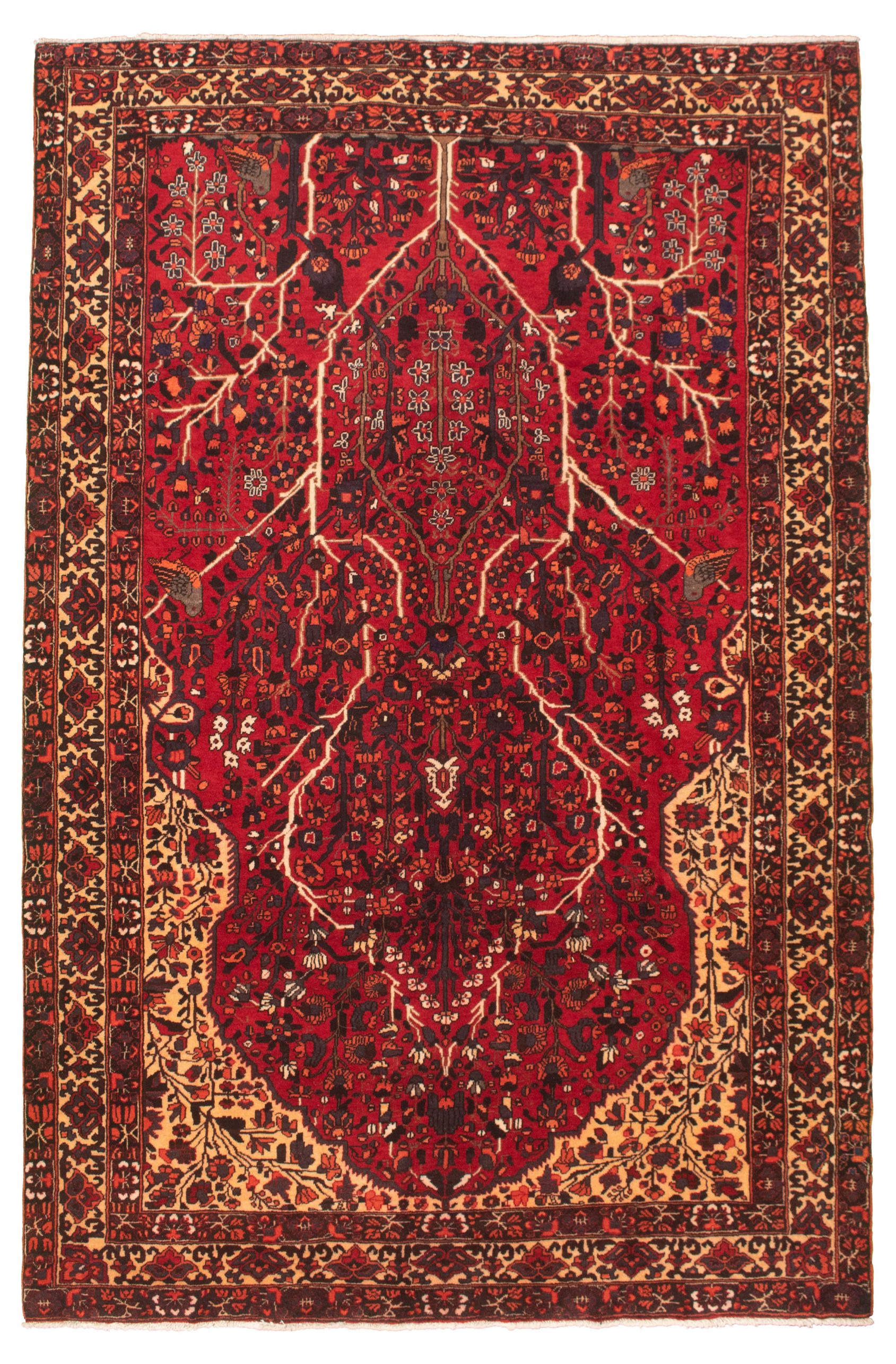 Hand-knotted Authentic Turkish Red Wool Rug 6'11" x 10'3" Size: 6'11" x 10'3"  