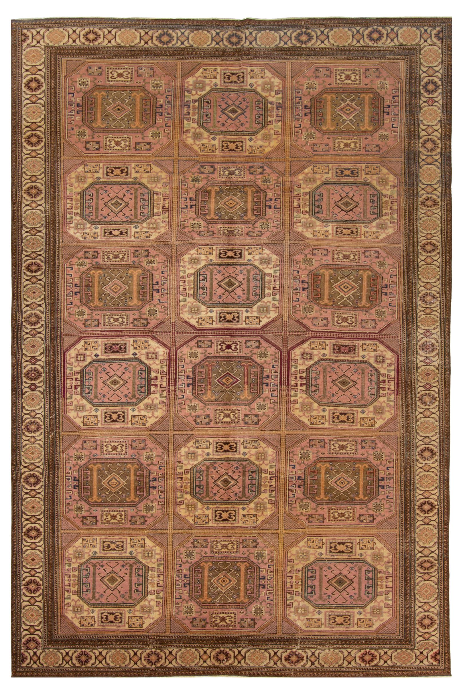 Hand-knotted Keisari Vintage Ivory, Pink  Rug 6'4" x 9'6" Size: 6'4" x 9'6"  