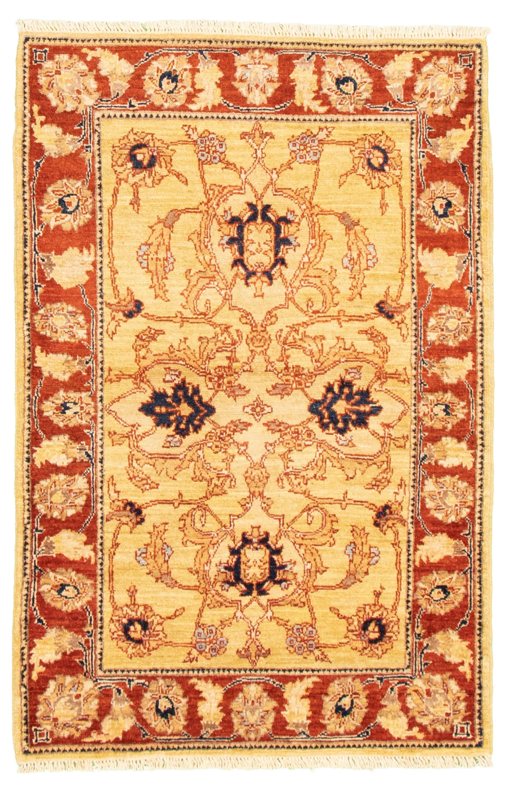 Hand-knotted Chobi Finest Ivory Wool Rug 3'3" x 4'10" Size: 3'3" x 4'10"  