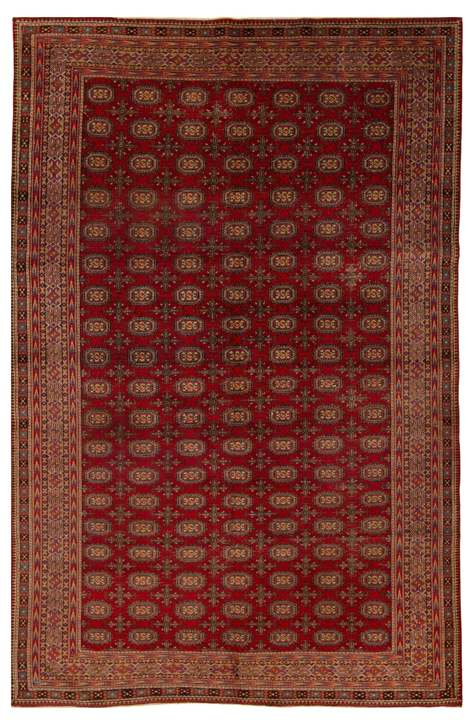 Hand-knotted Keisari Vintage Ivory, Red  Rug 6'1" x 9'8" Size: 6'1" x 9'8"  