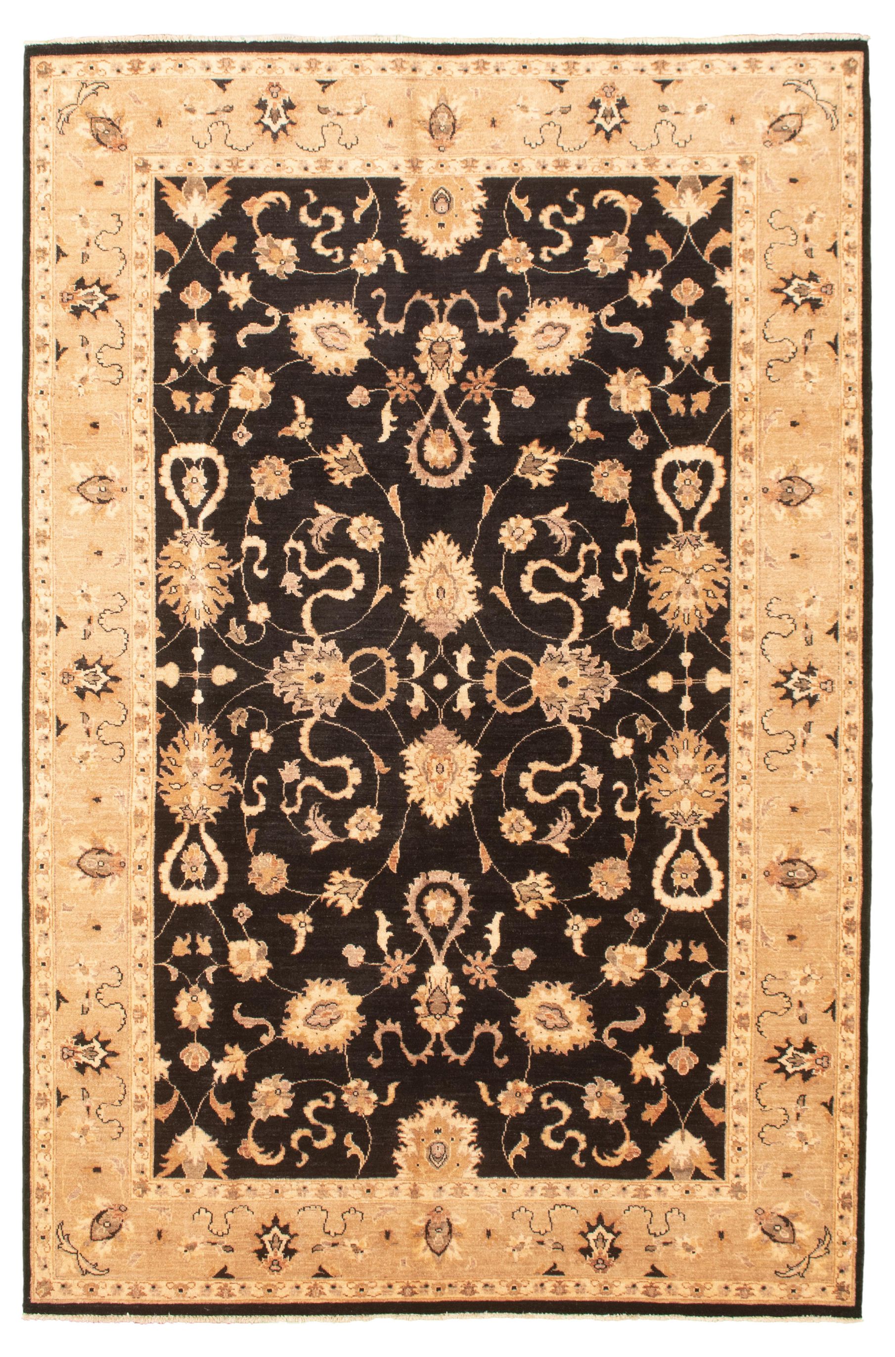 Hand-knotted Chobi Finest Black Wool Rug 6'10" x 10'1" Size: 6'10" x 10'1"  