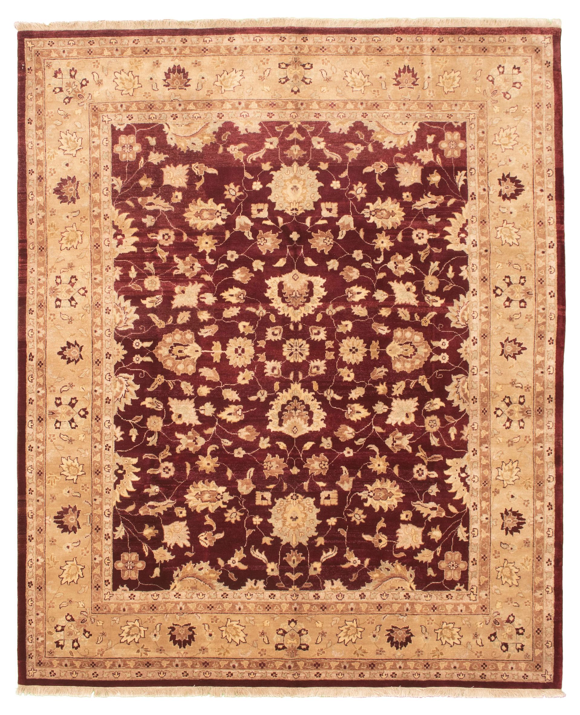 Hand-knotted Chobi Finest Burgundy Wool Rug 8'0" x 9'9" Size: 8'0" x 9'9"  