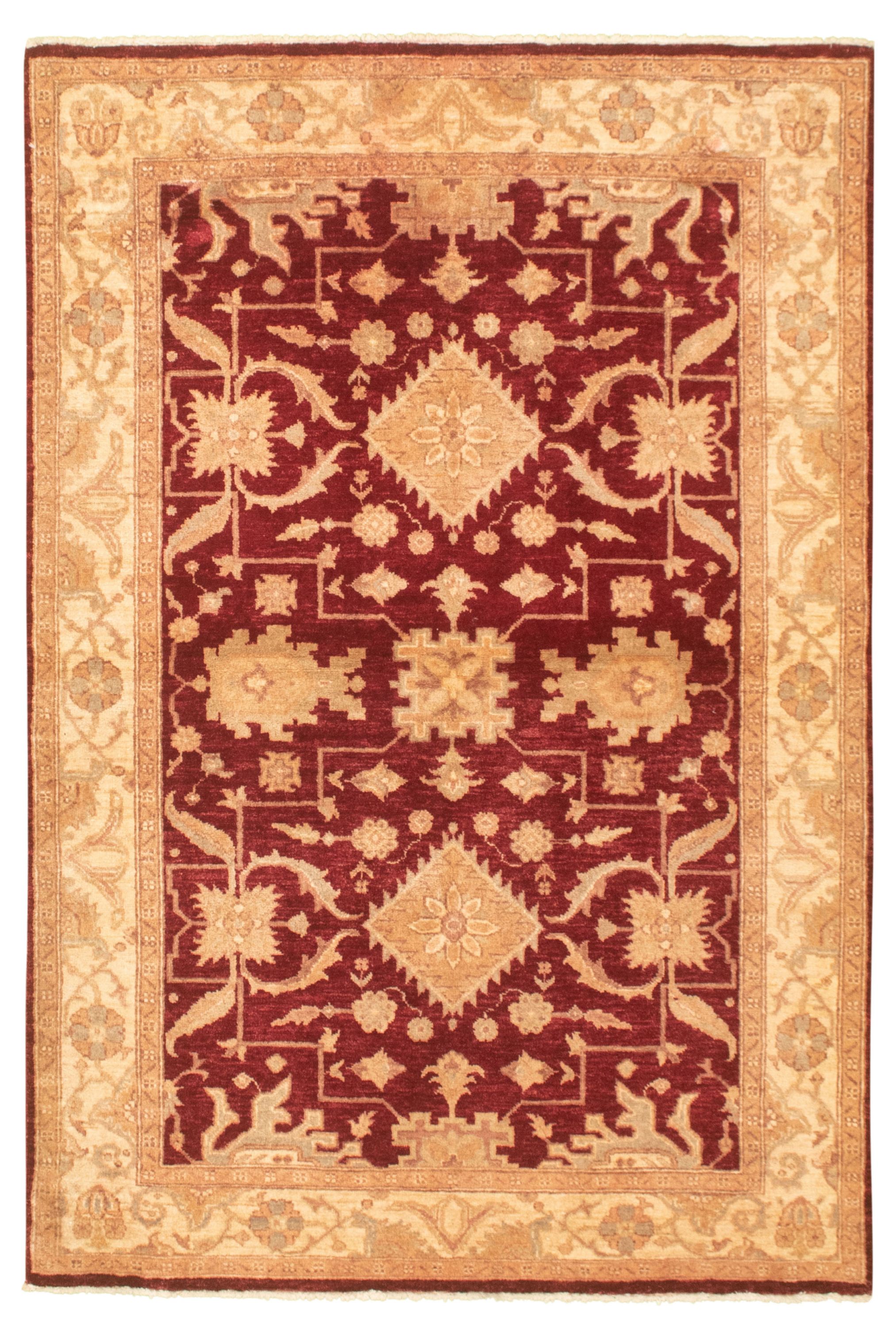 Hand-knotted Chobi Finest Burgundy Wool Rug 4'8" x 6'10" Size: 4'8" x 6'10"  
