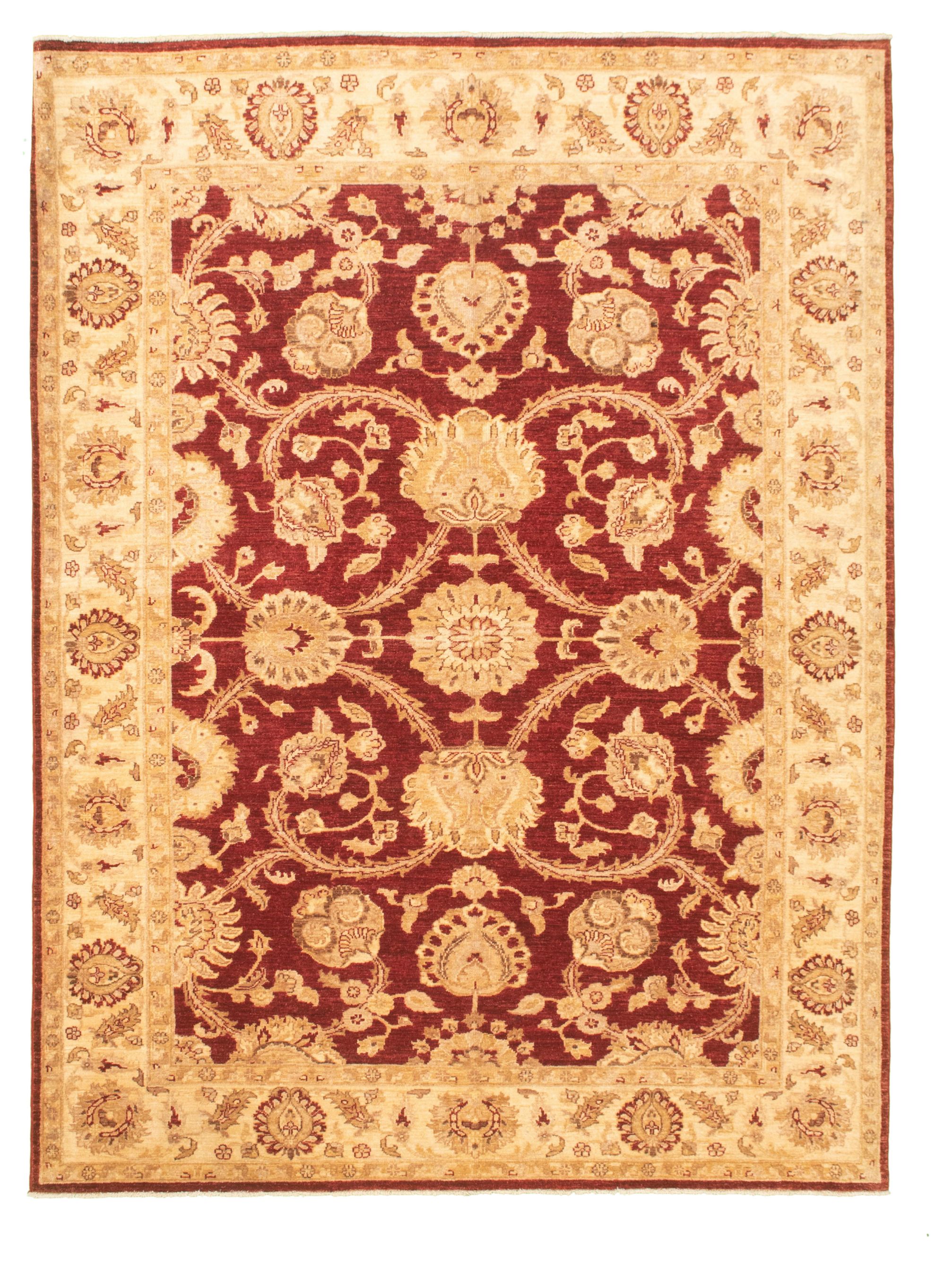 Hand-knotted Chobi Finest Burgundy Wool Rug 6'2" x 9'1" Size: 6'2" x 9'1"  