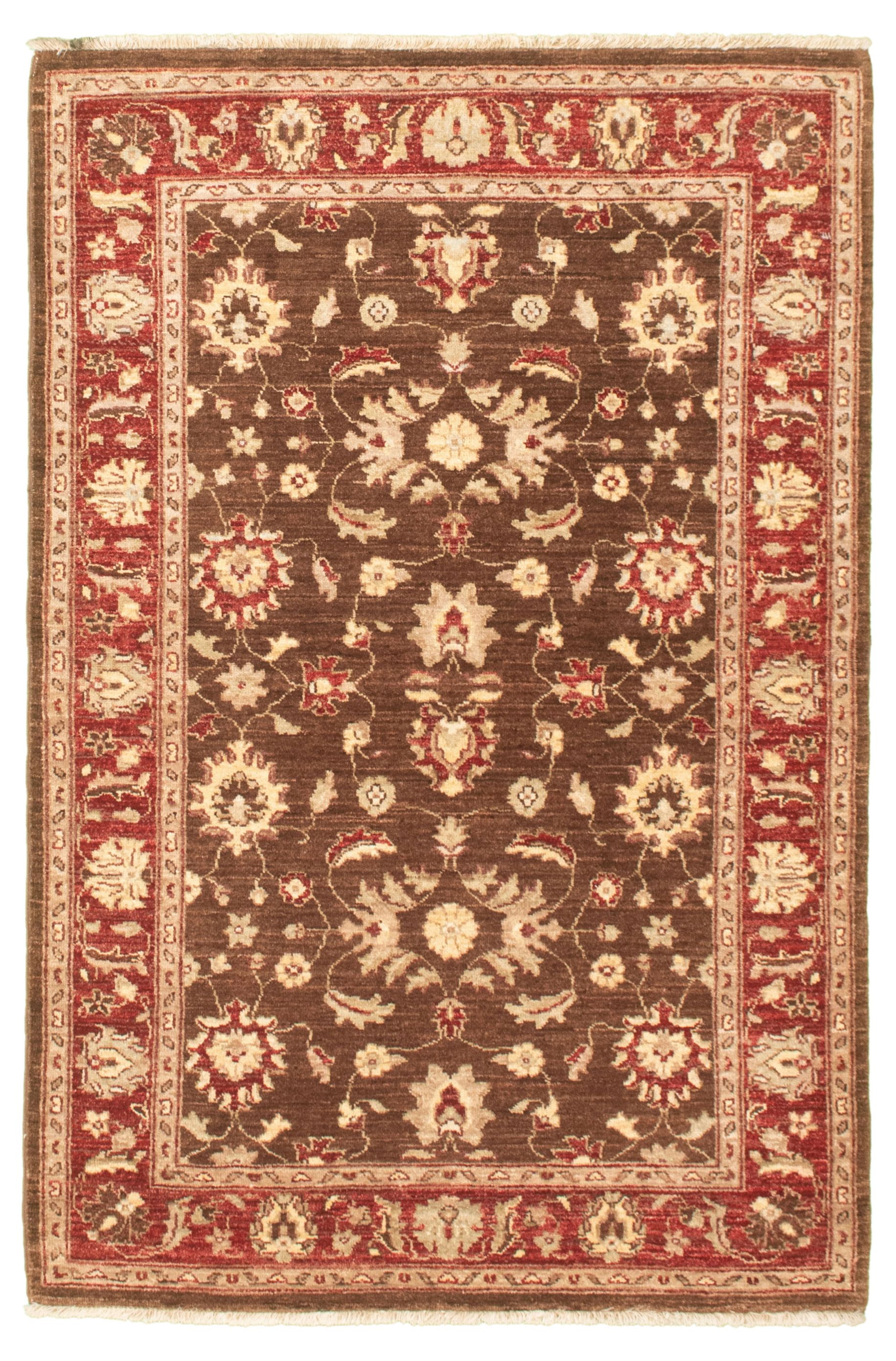 Hand-knotted Chobi Finest Olive Wool Rug 4'1" x 6'2" Size: 4'1" x 6'2"  