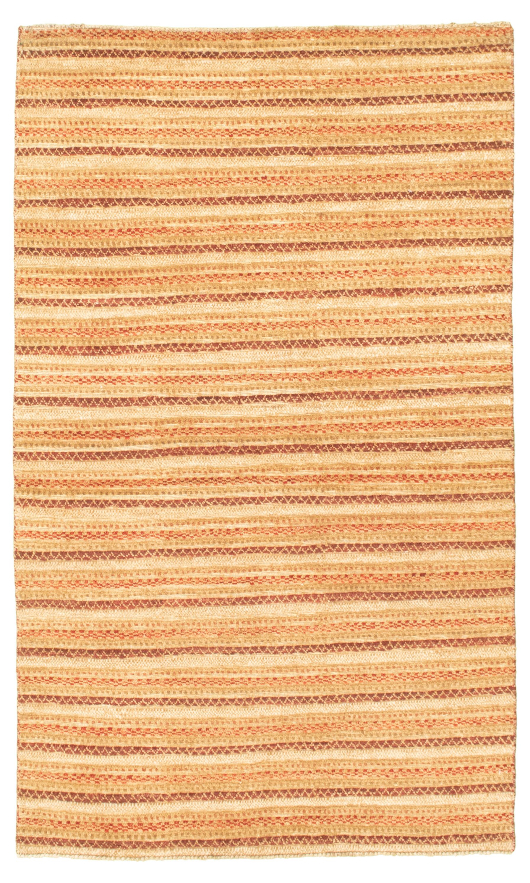 Hand-knotted Chobi Finest Cream, Light Red Wool Rug 3'10" x 6'4" Size: 3'10" x 6'4"  