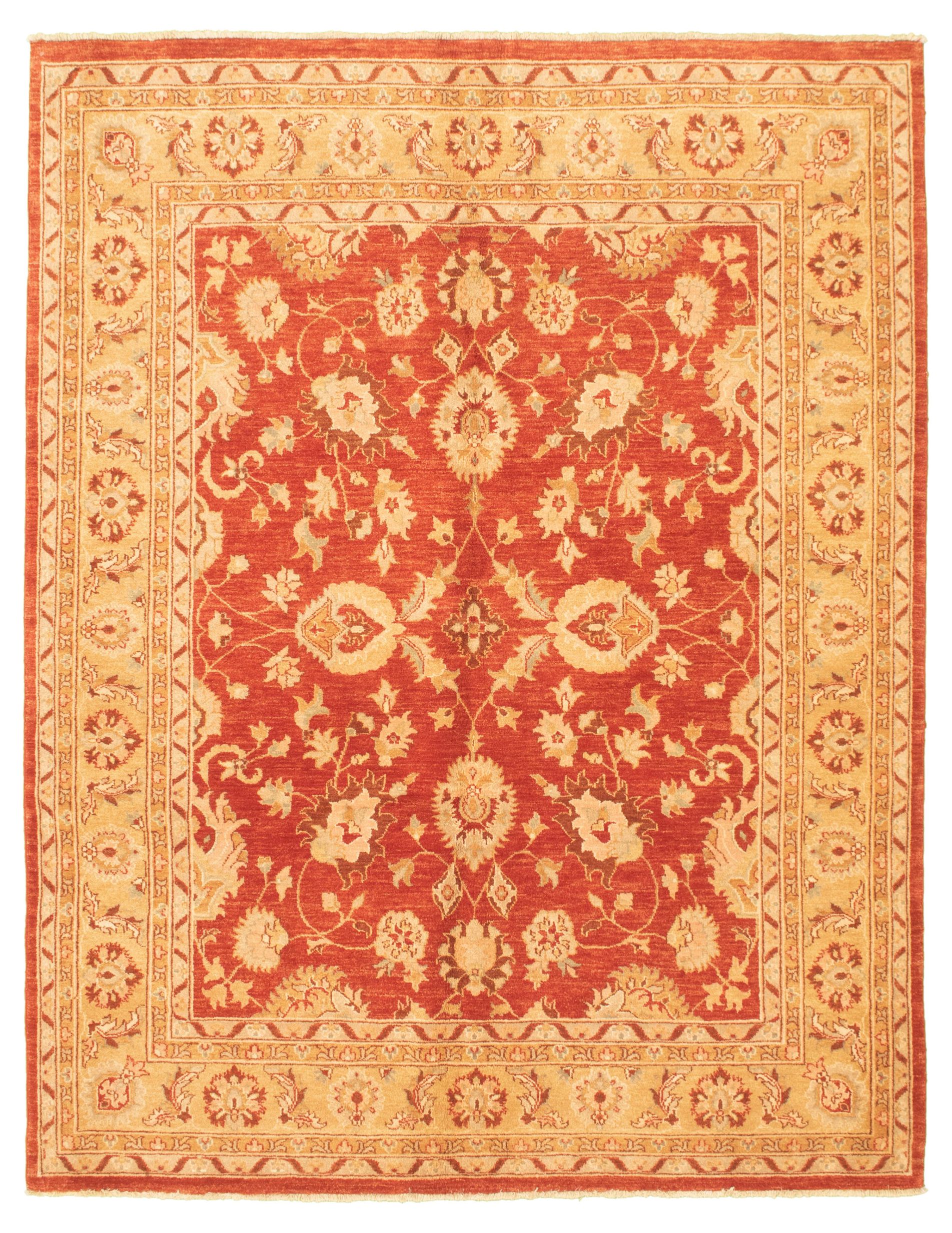 Hand-knotted Chobi Finest Dark Copper Wool Rug 6'6" x 8'4" Size: 6'6" x 8'4"  