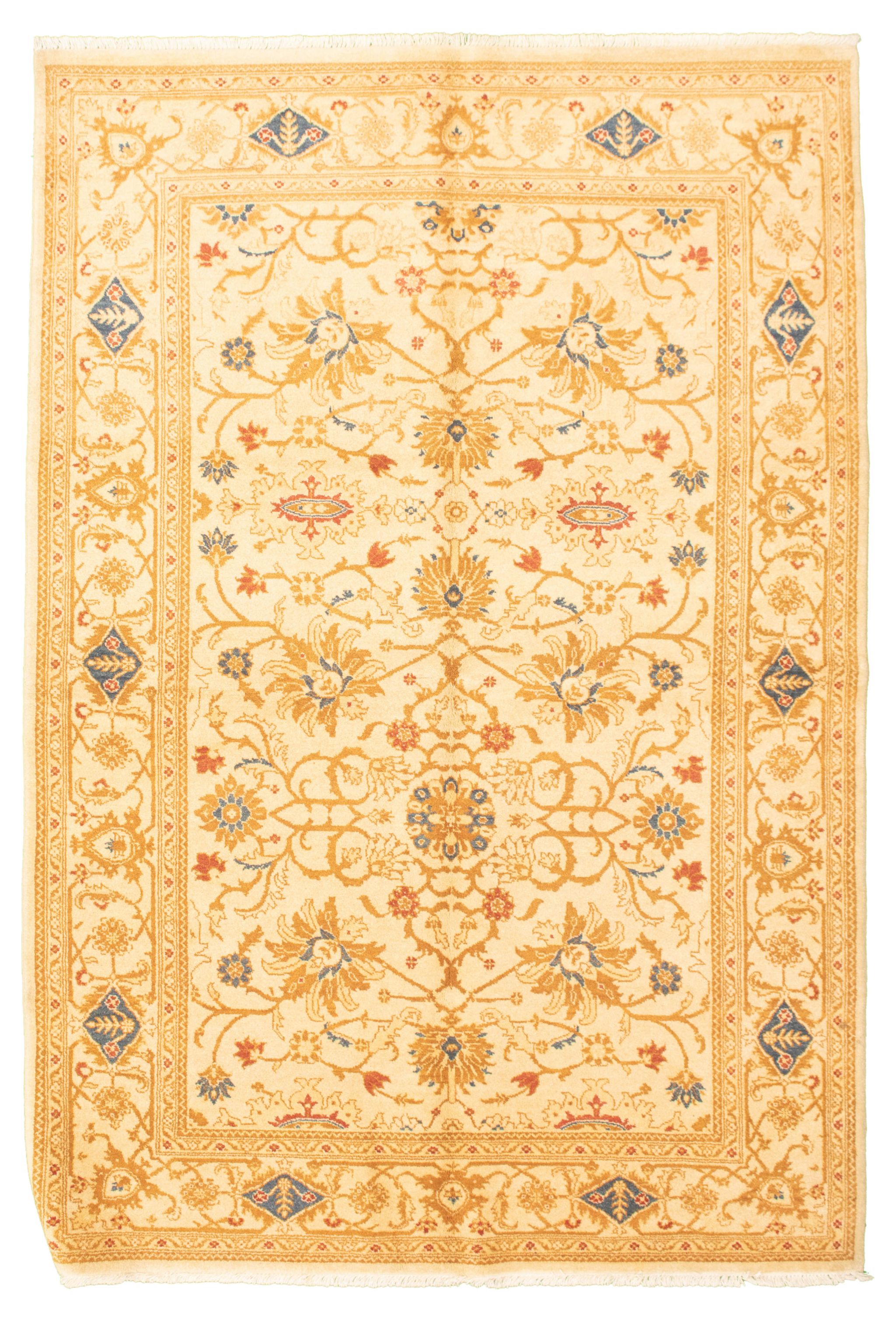 Hand-knotted Chobi Finest Cream Wool Rug 6'3" x 9'2" Size: 6'3" x 9'2"  