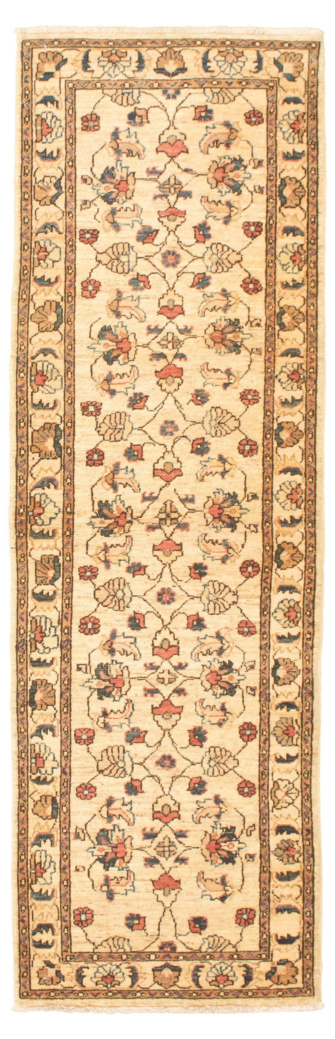 Hand-knotted Chobi Finest Cream Wool Rug 2'7" x 10'2" Size: 2'7" x 10'2"  