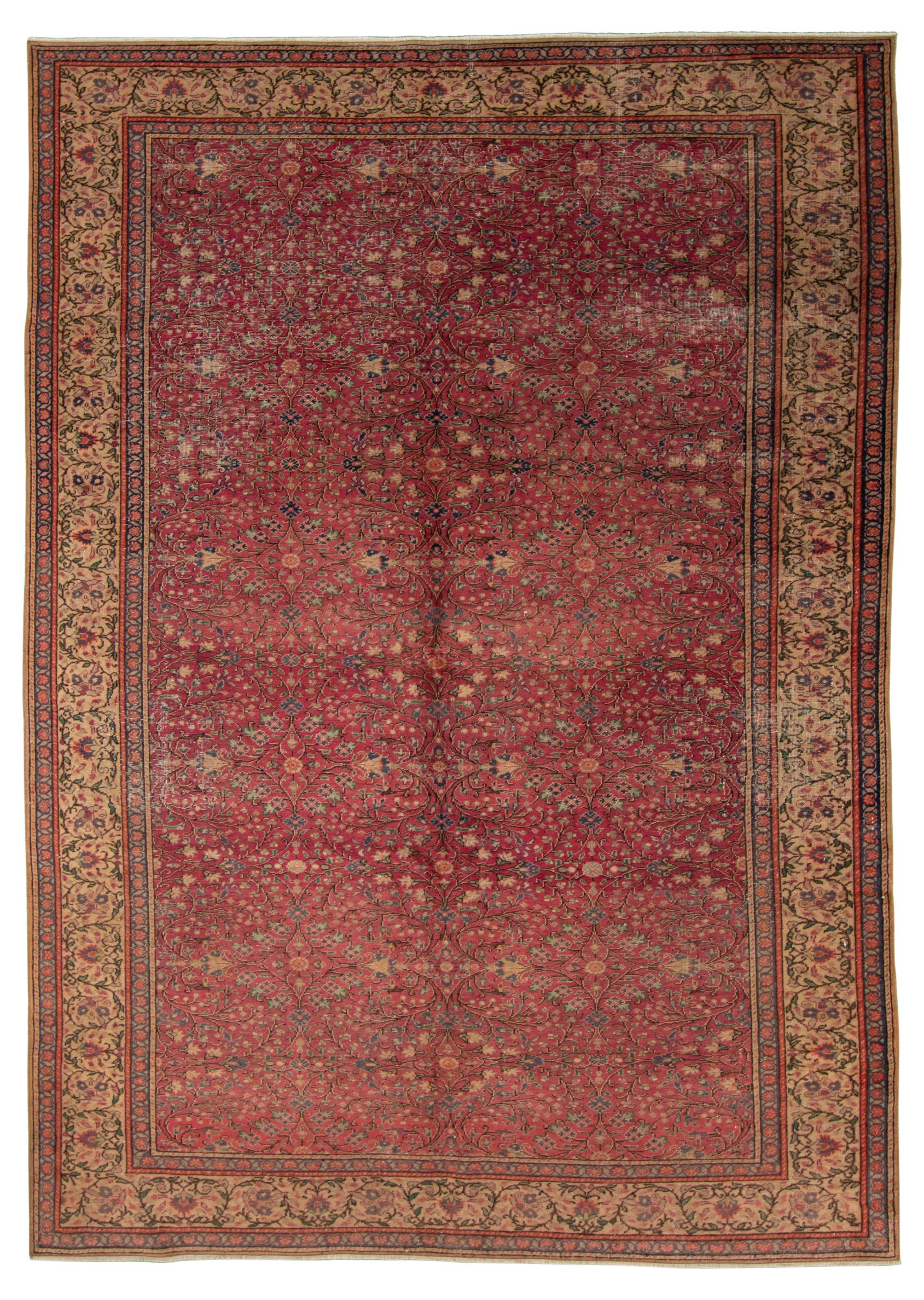 Hand-knotted Keisari Vintage Ivory, Red  Rug 6'1" x 9'5" Size: 6'1" x 9'5"  