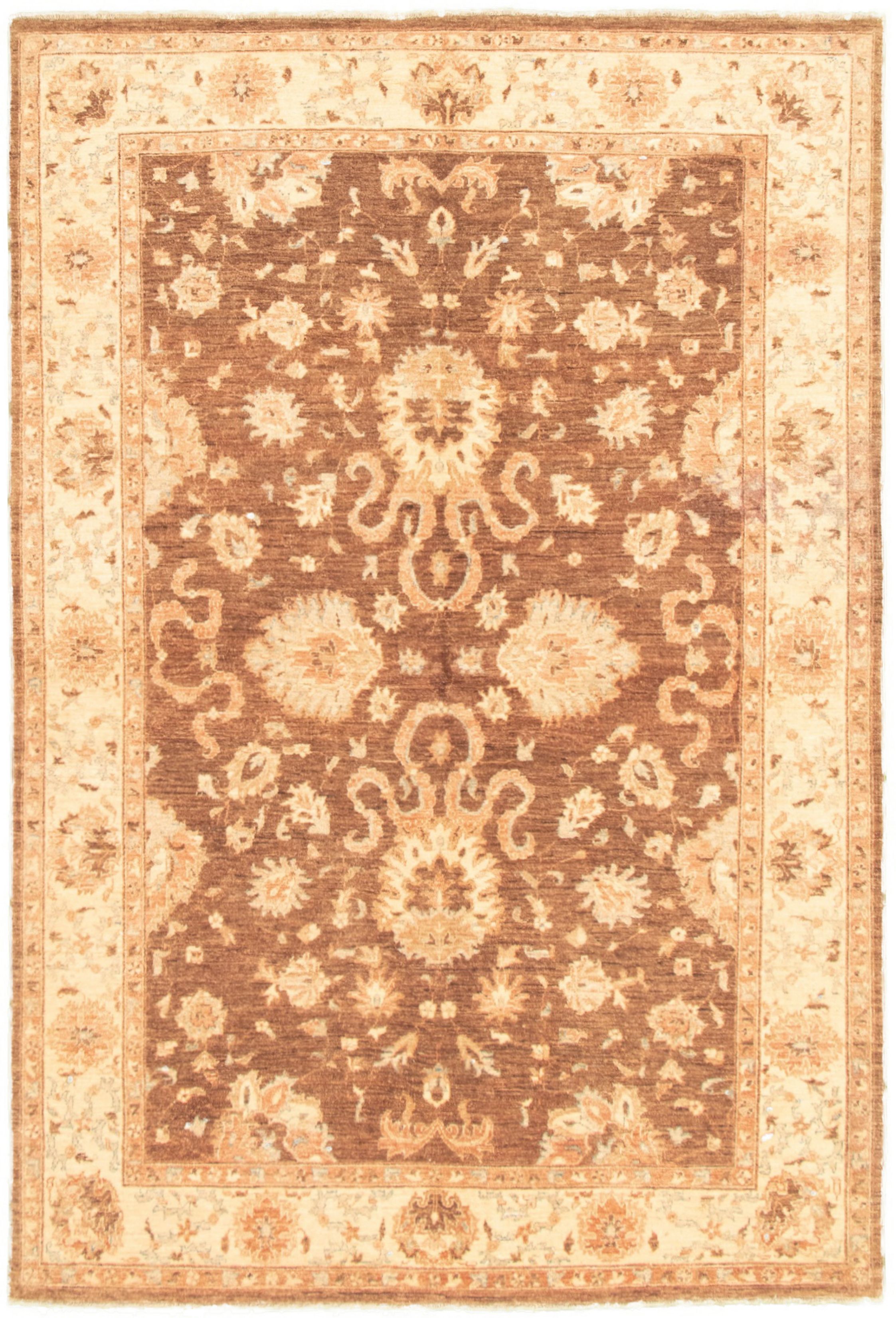 Hand-knotted Chobi Finest Brown Wool Rug 5'9" x 8'10" Size: 5'9" x 8'10"  