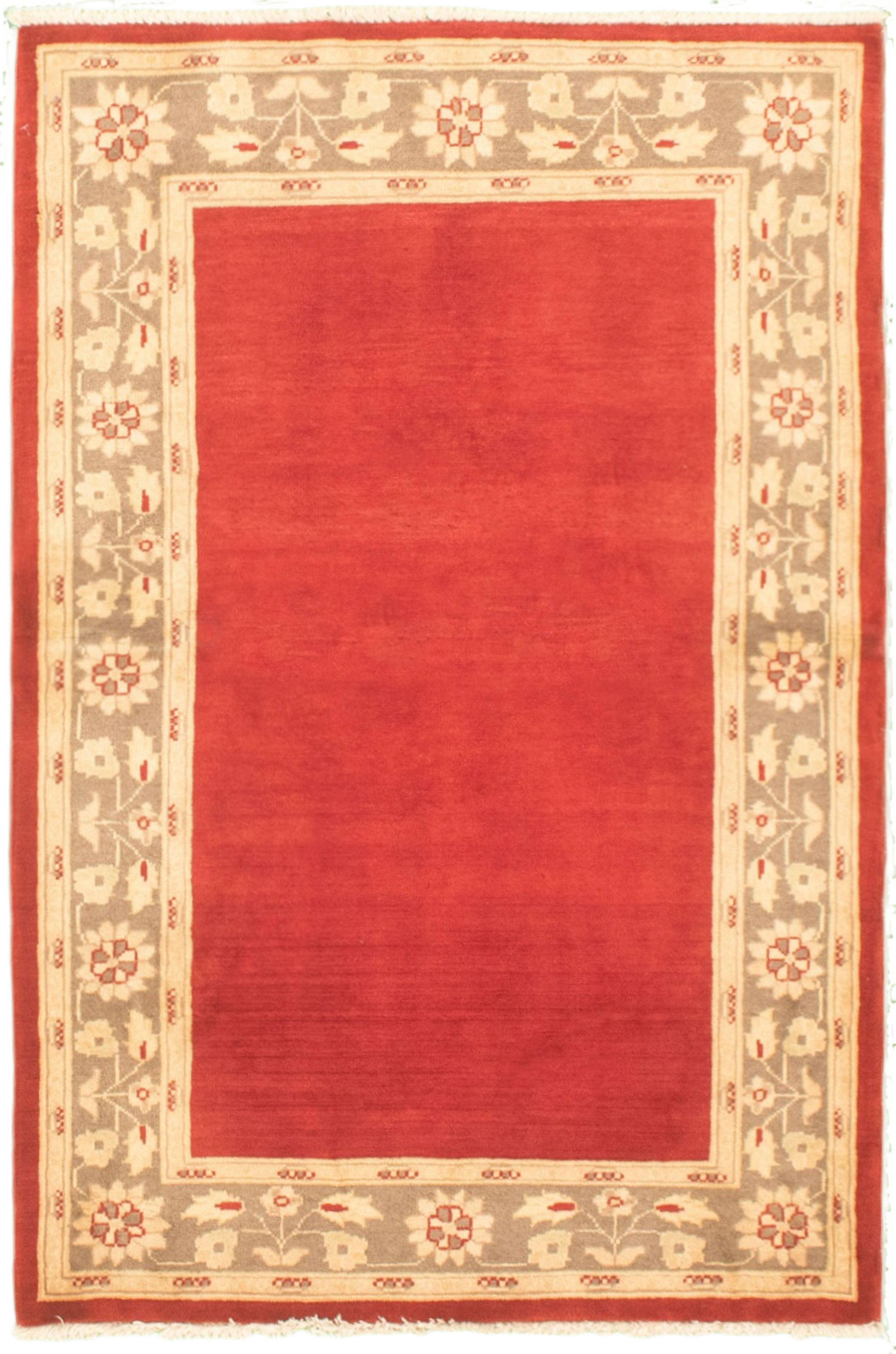 Hand-knotted Peshawar Ziegler Red Wool Rug 3'2" x 4'10" Size: 3'2" x 4'10"  