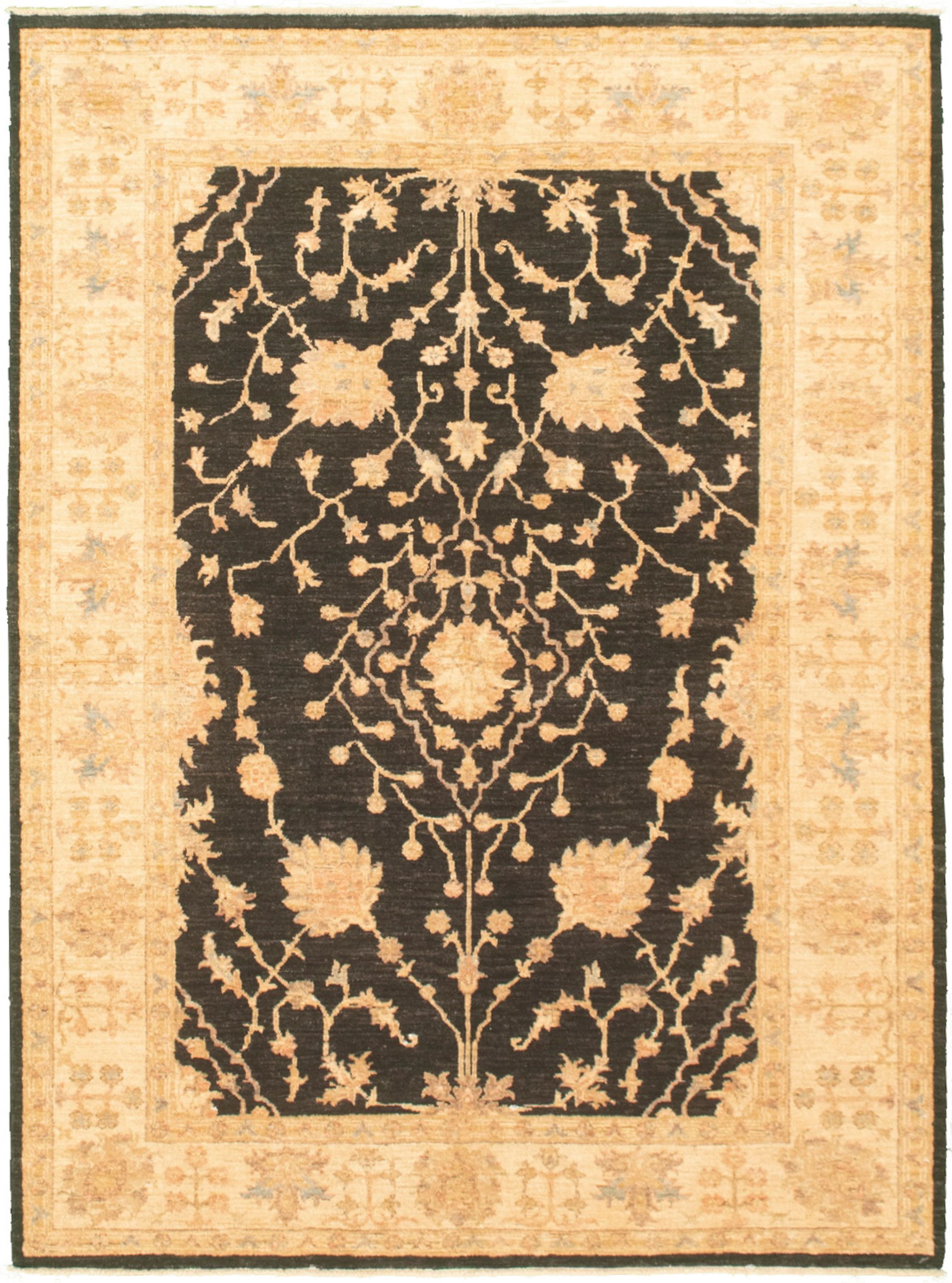 Hand-knotted Chobi Finest Black Wool Rug 4'10" x 6'6" Size: 4'10" x 6'6"  