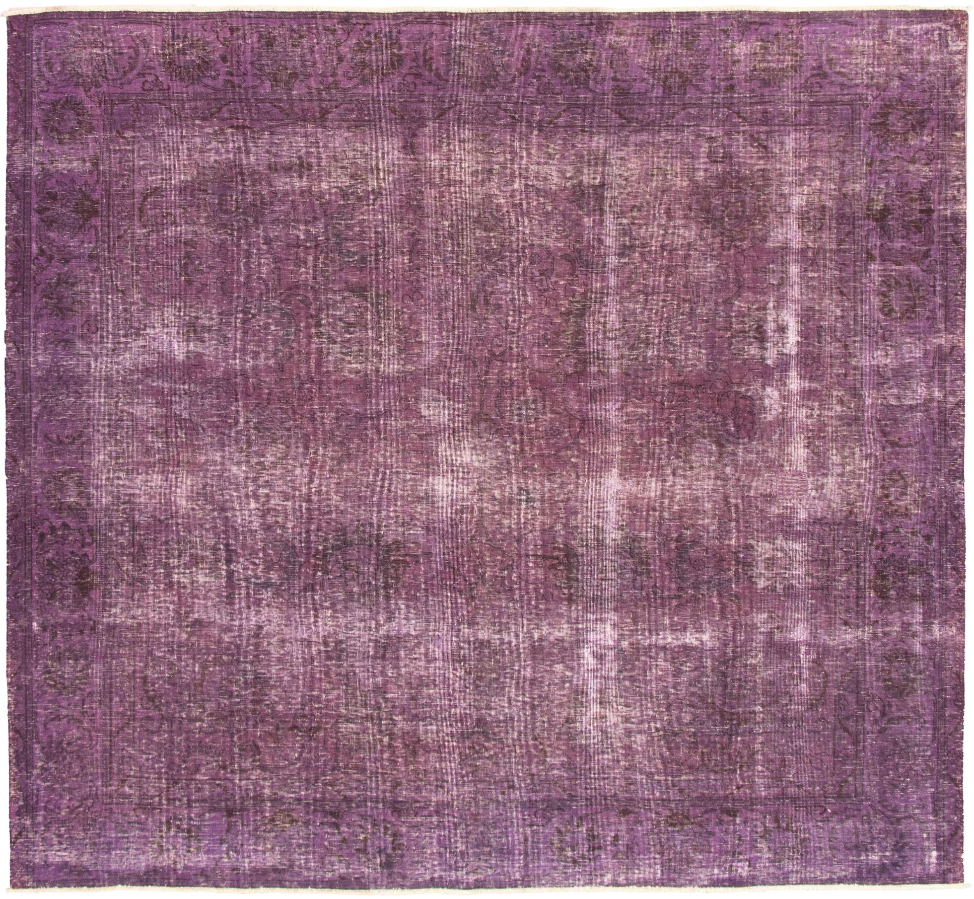 Hand-knotted Color Transition Dark Purple  Wool Rug 9'10" x 8'10" Size: 9'10" x 8'10"  