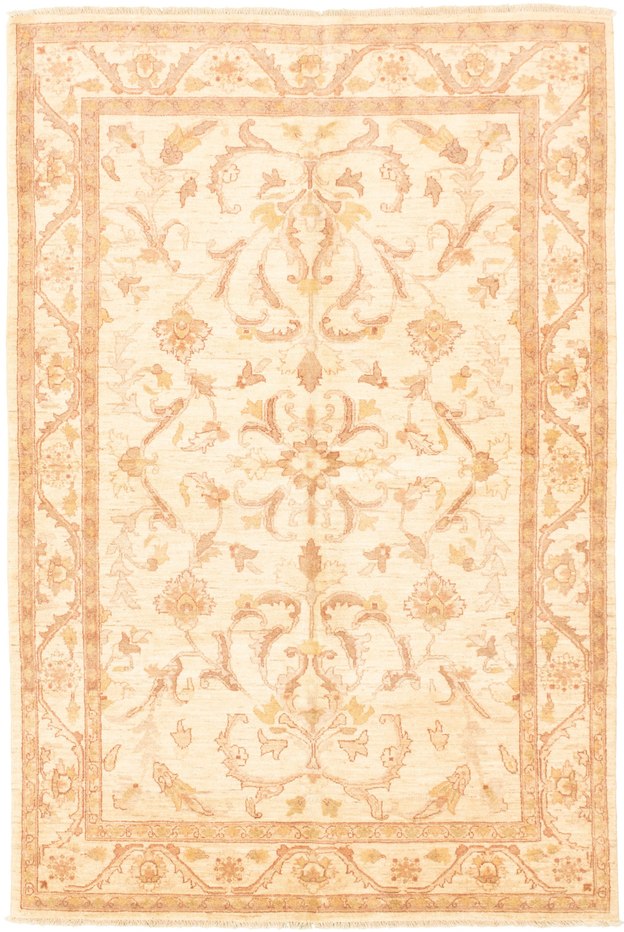 Hand-knotted Chobi Finest Cream Wool Rug 5'9" x 9'0" Size: 5'9" x 9'0"  