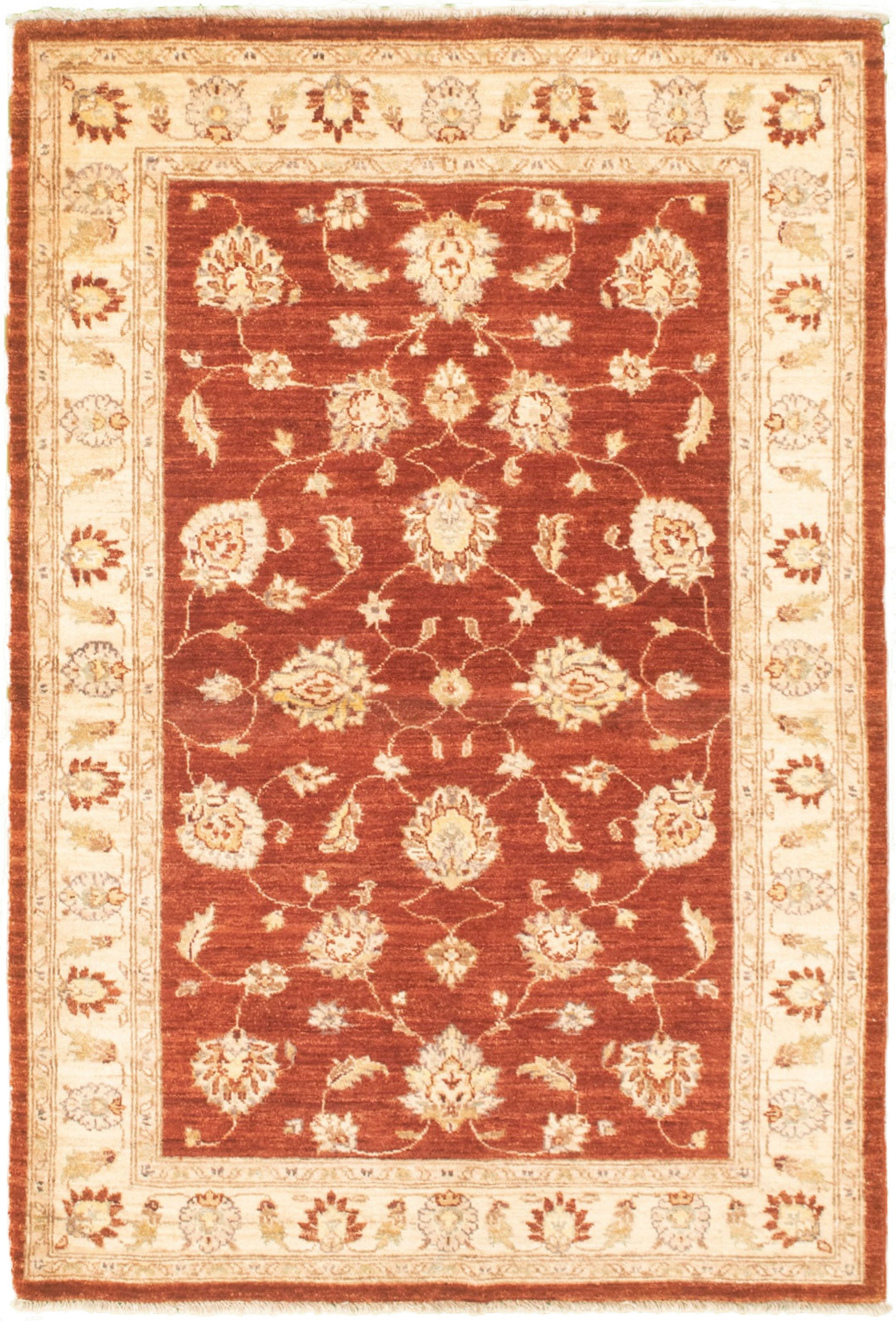 Hand-knotted Chobi Finest Burgundy Wool Rug 4'2" x 6'4" Size: 4'2" x 6'4"  