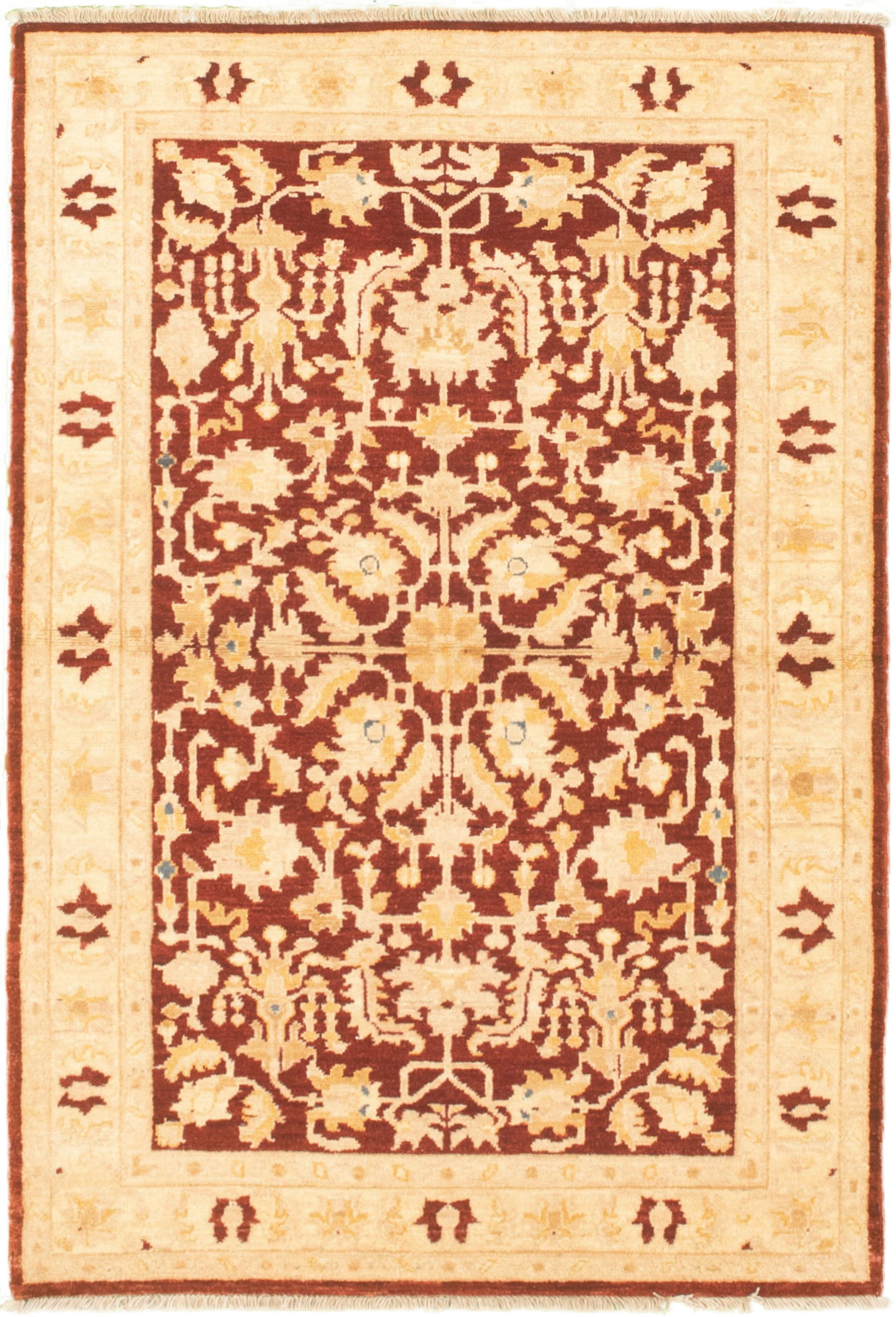 Hand-knotted Chobi Finest Burgundy Wool Rug 4'0" x 6'0" Size: 4'0" x 6'0"  