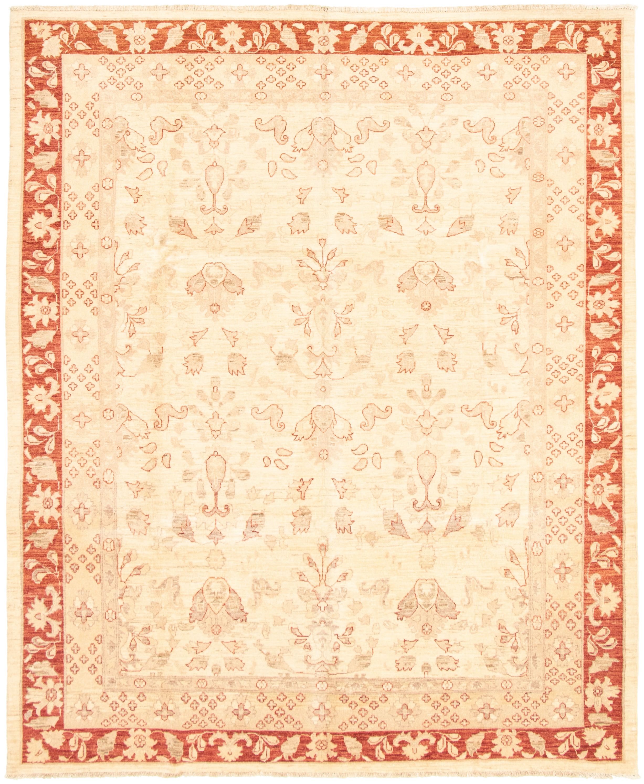 Hand-knotted Chobi Finest Cream Wool Rug 8'1" x 9'9" Size: 8'1" x 9'9"  