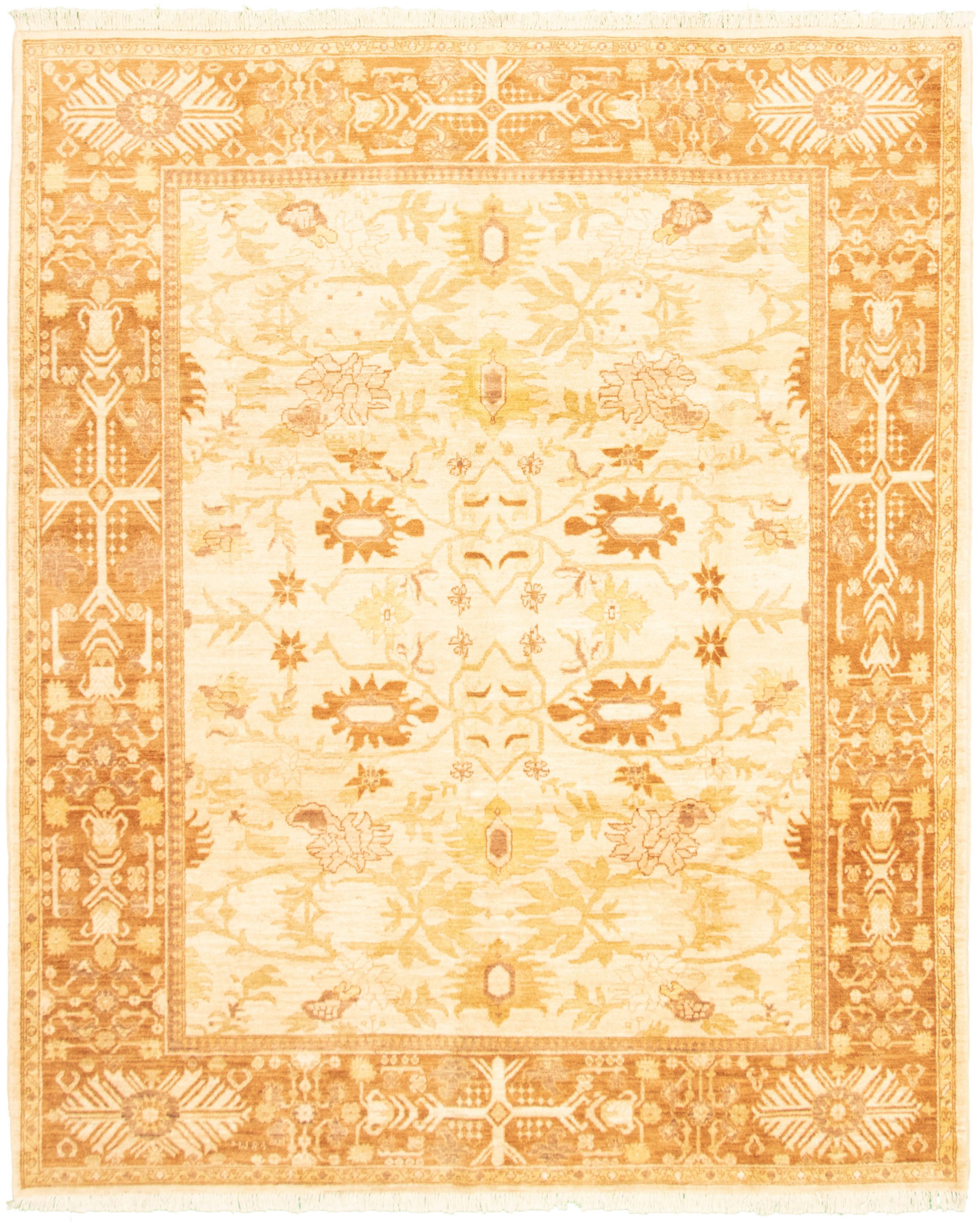 Hand-knotted Chobi Finest Cream Wool Rug 8'0" x 9'8" Size: 8'0" x 9'8"  