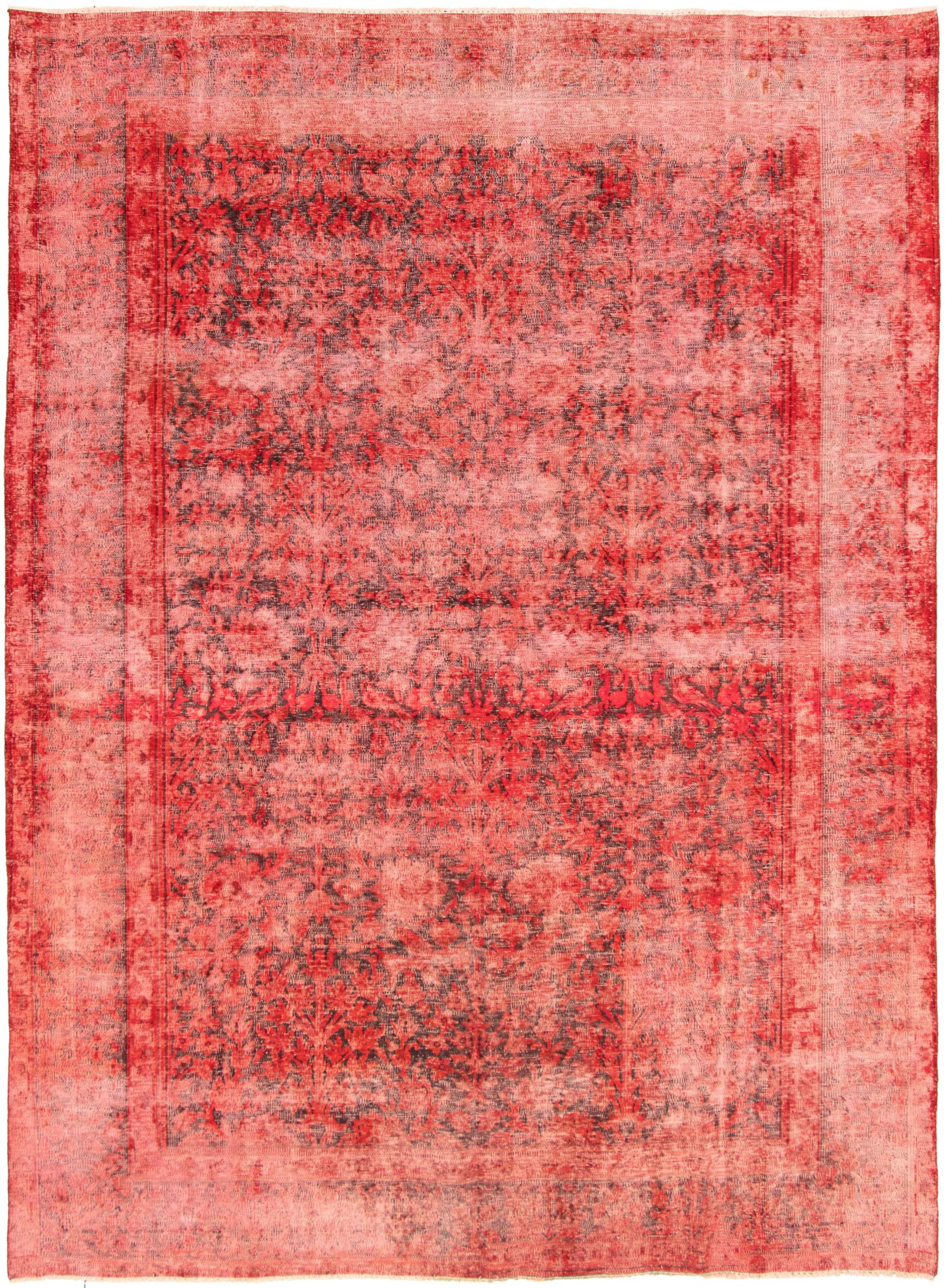 Hand-knotted Color Transition Red Wool Rug 8'7" x 11'7" Size: 8'7" x 11'7"  