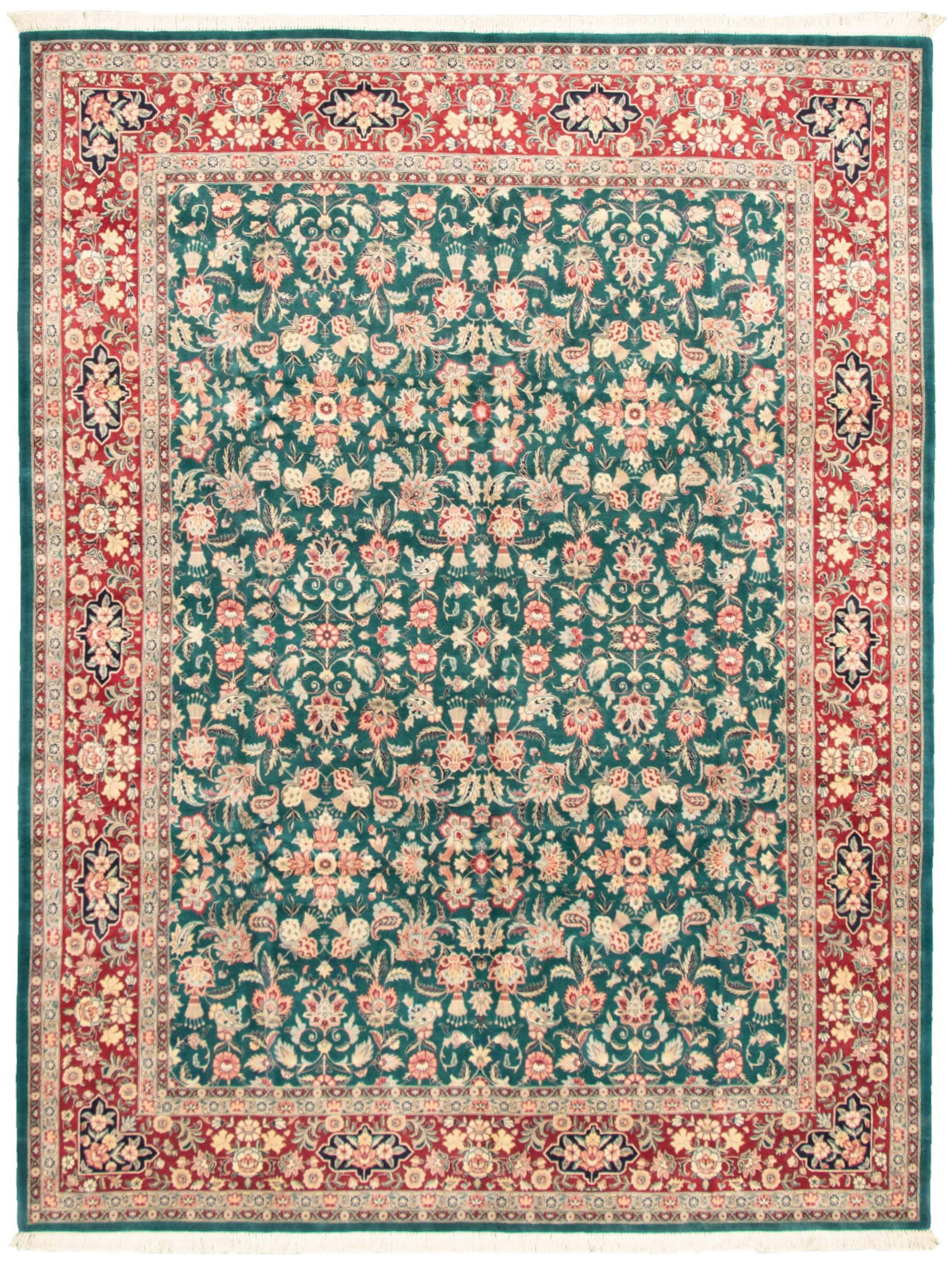 Hand-knotted Pako Persian 18/20 Teal Wool Rug 7'10" x 10'6" Size: 7'10" x 10'6"  
